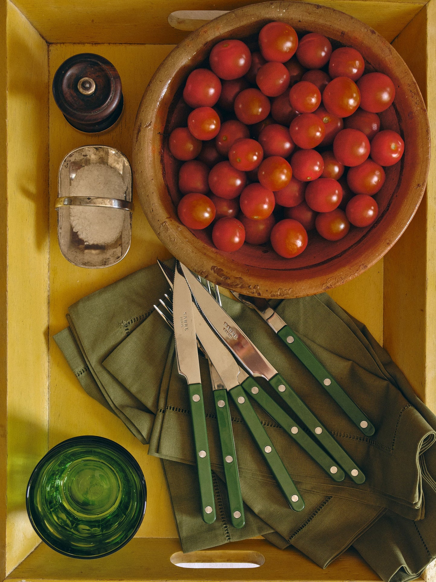 Set of 4 Green Linen Napkins Joanna Wood Shop