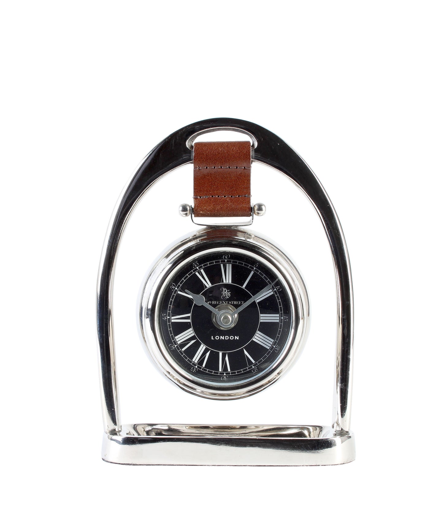 Nickel Stirrup Clock joanna wood shop