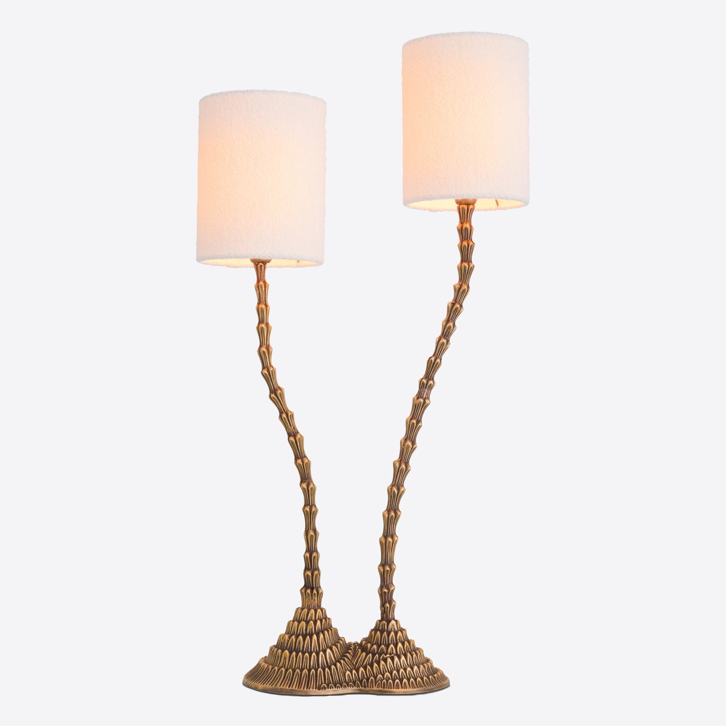 Two Arm Vintage Brass Finish Lamp Not specified