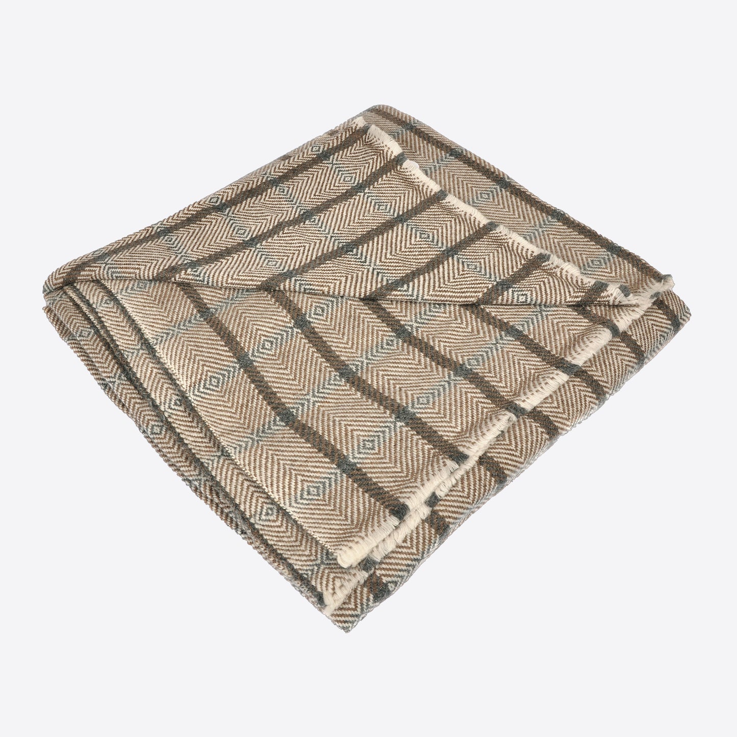 Dark Stripe Check Cashmere Throw Joanna Wood Shop