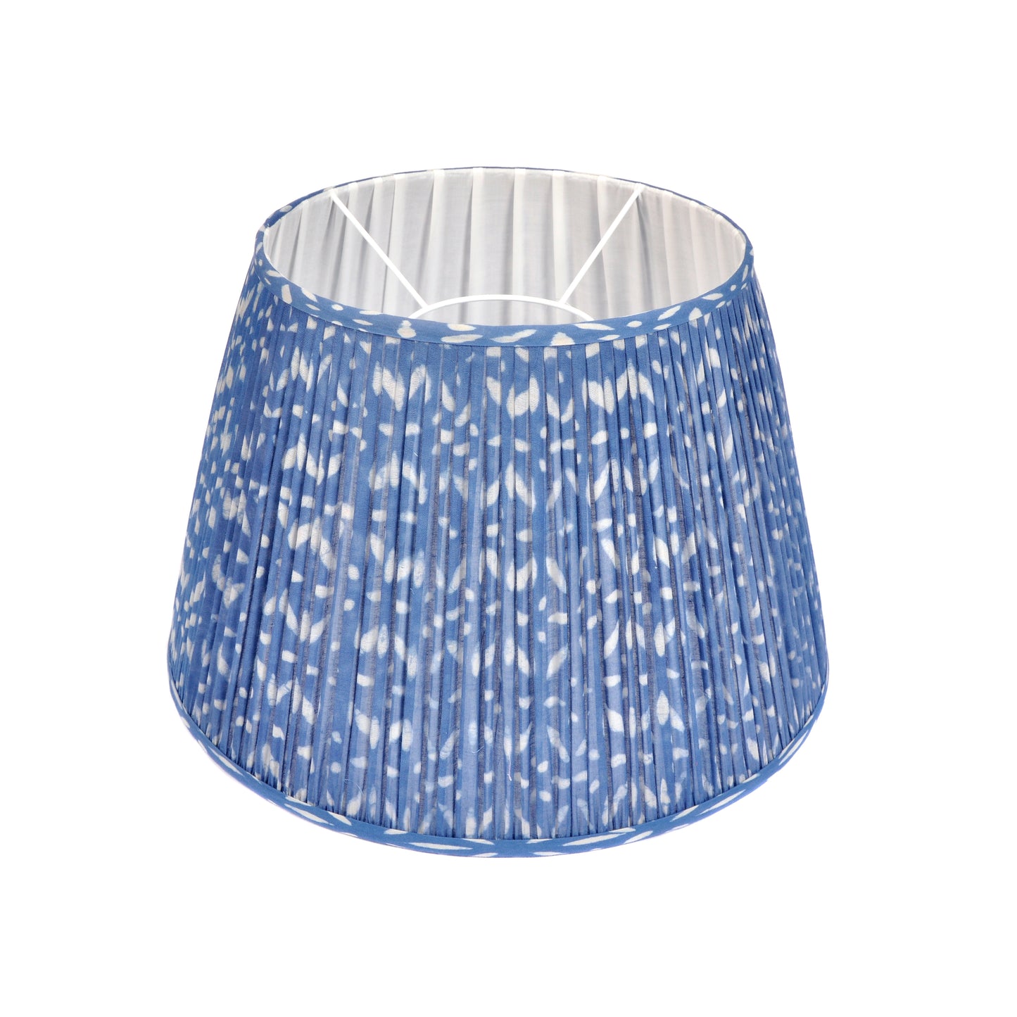 Navy Patterned Pleated Large Lampshade Joanna Wood Shop