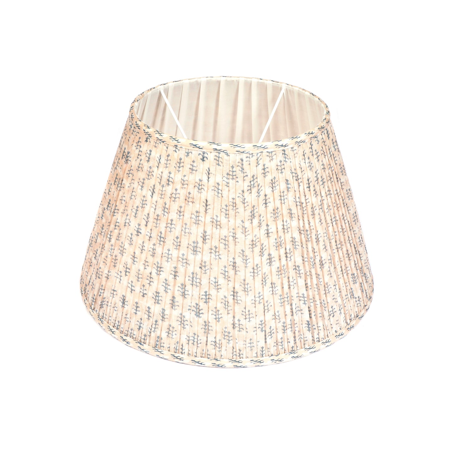 Navy Leaf Pattern Neutral Lampshade Not specified
