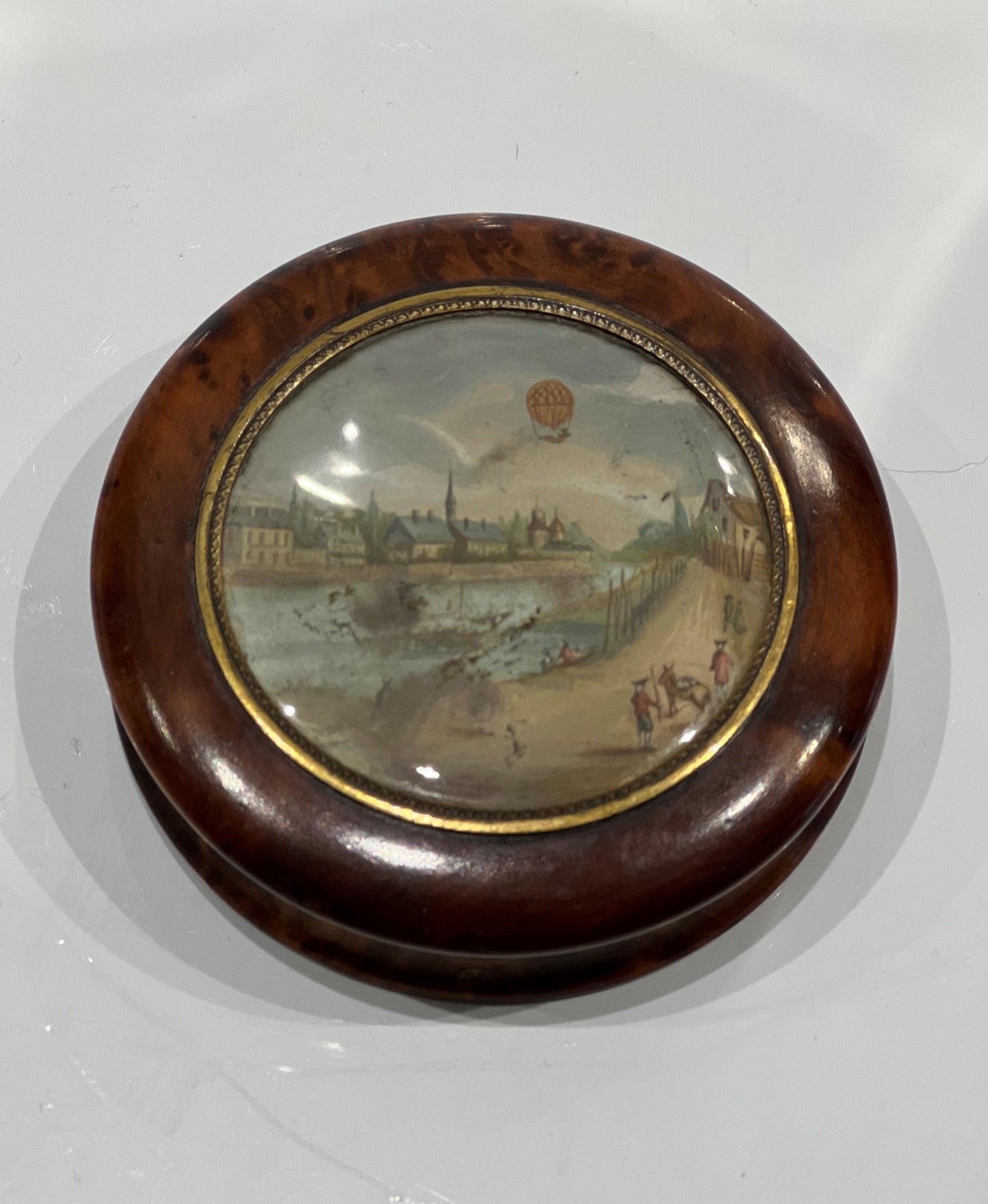 Georgian Thuya Wood Patch Box with Painted Miniature Joanna Wood shop