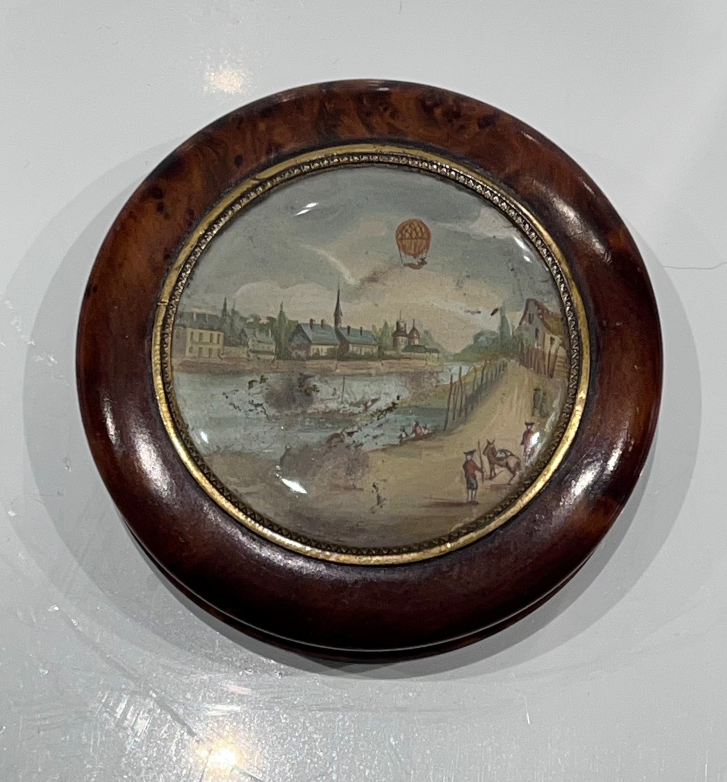 Georgian Thuya Wood Patch Box with Painted Miniature Joanna Wood shop