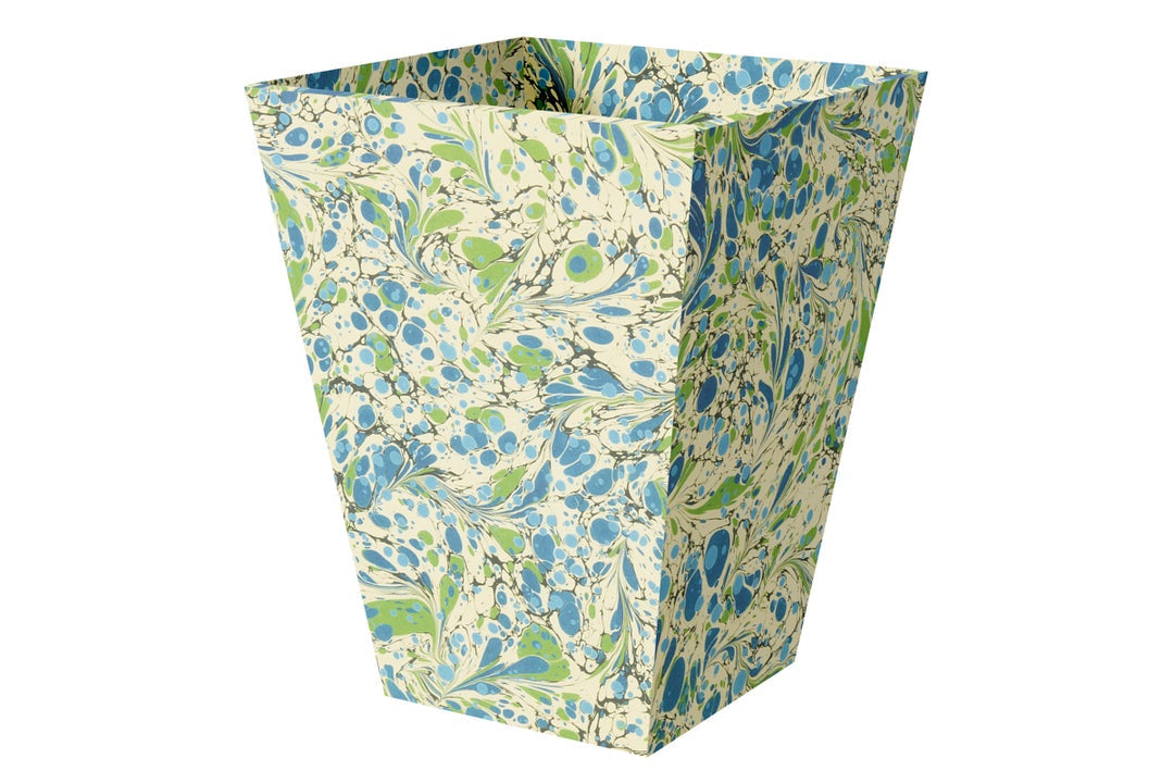 Greens and Blues Marble Paper Waste Paper Basket Not specified