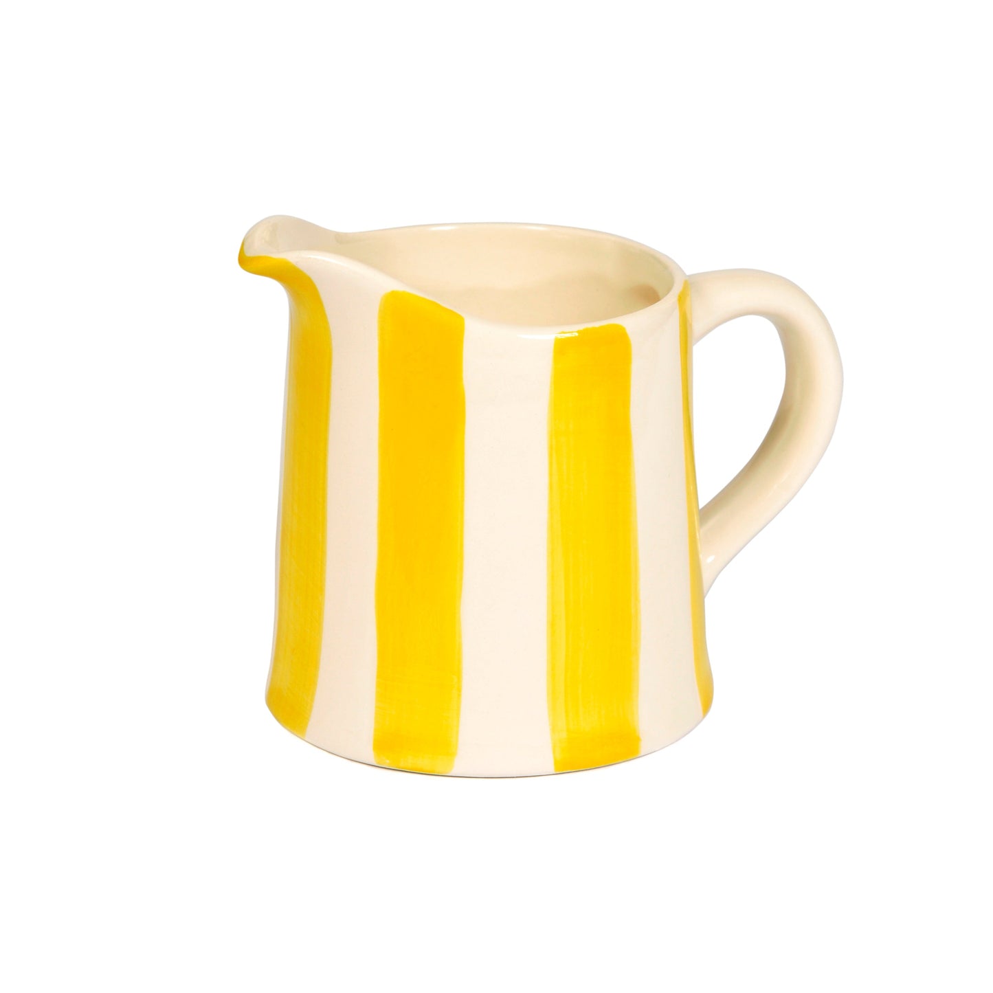 Yellow Stripe Ceramic Milk Jug Not specified