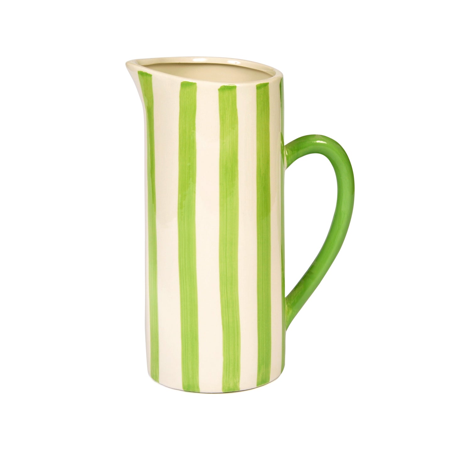Green Striped Ceramic Jug Not specified