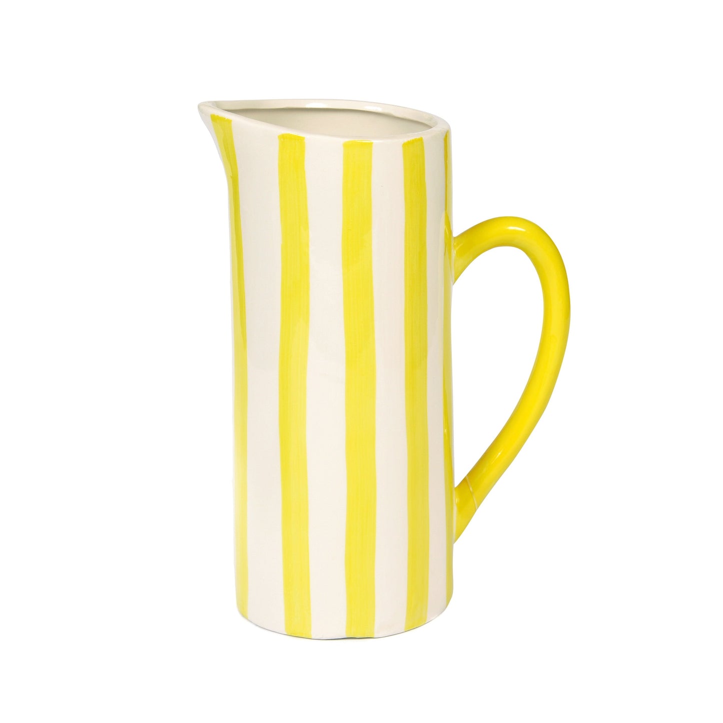 Yellow Striped Ceramic Jug Not specified