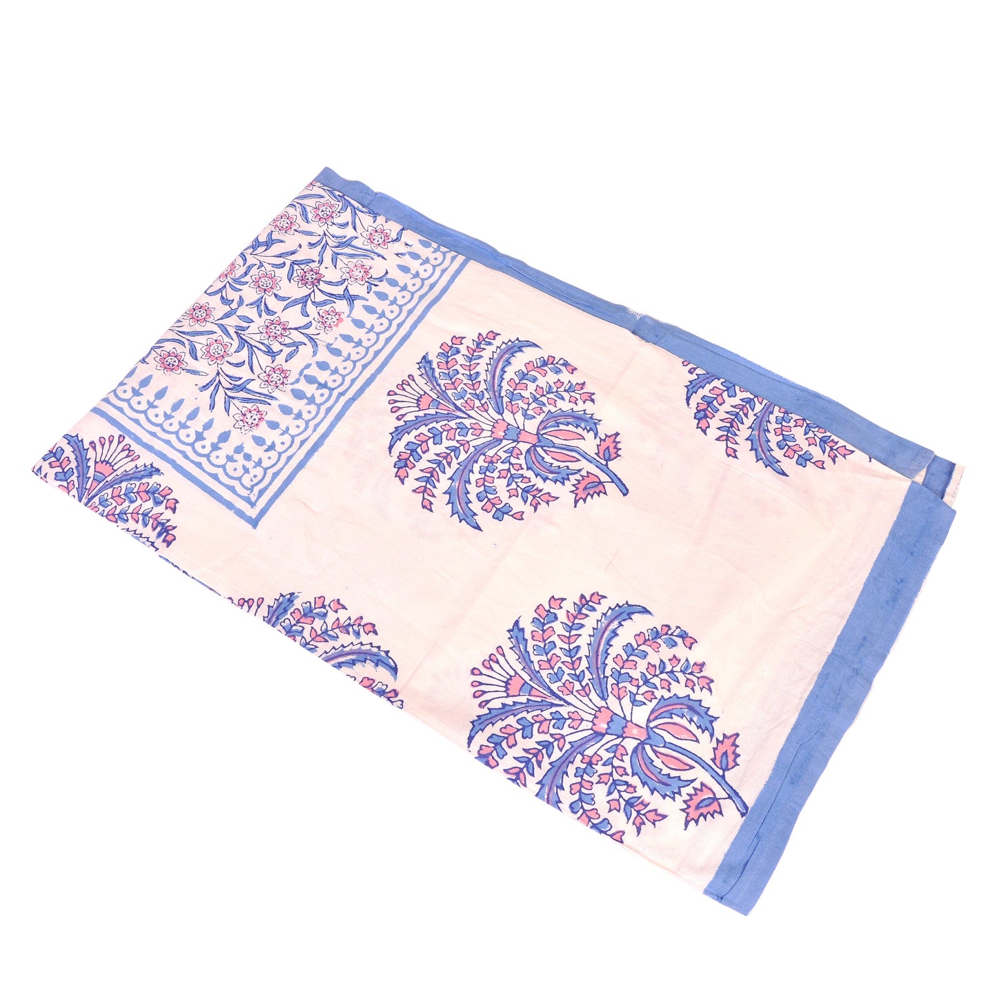 Blue and Pink Floral Spray Cotton Tablecloth Joanna Wood Shop