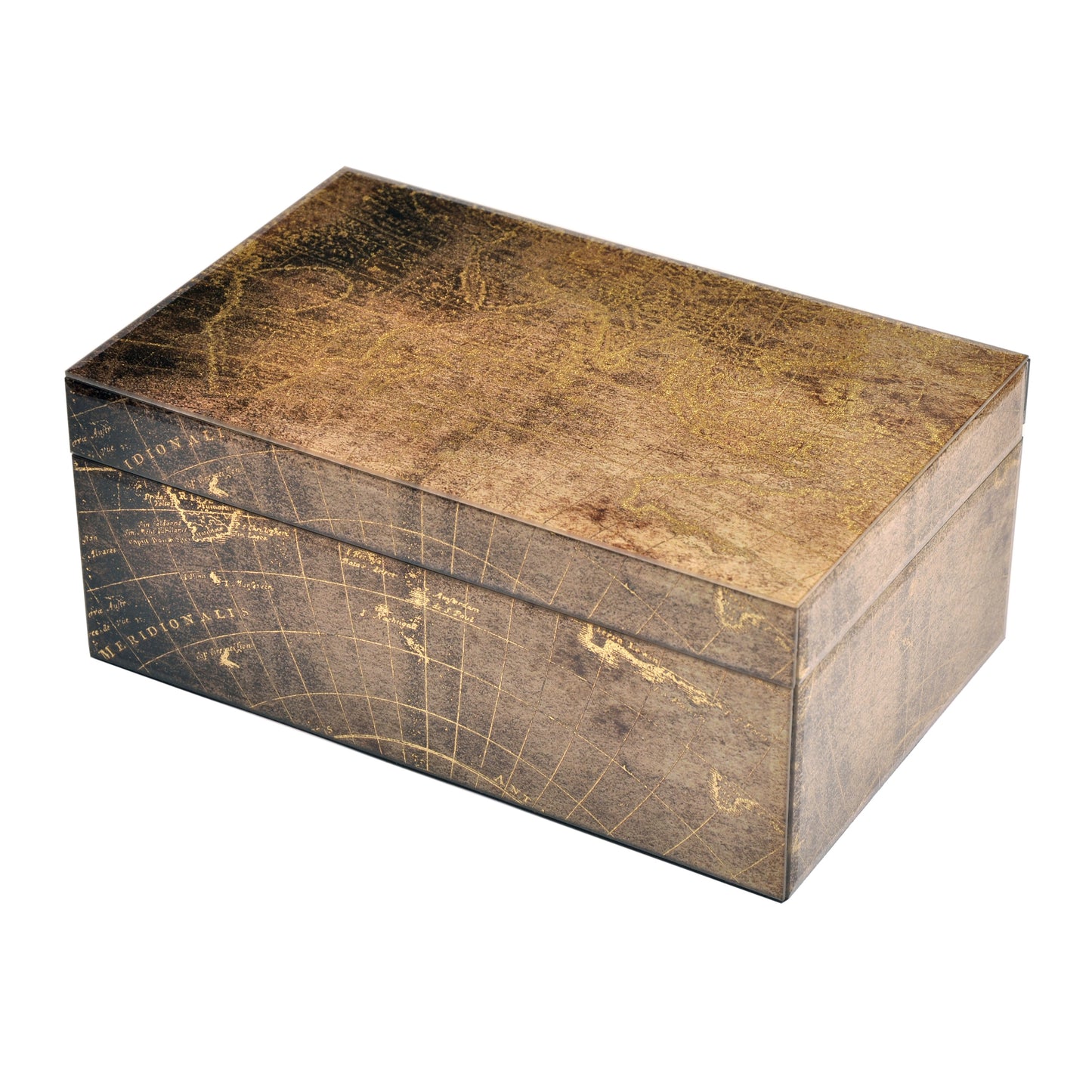 Gold World Map Box Large