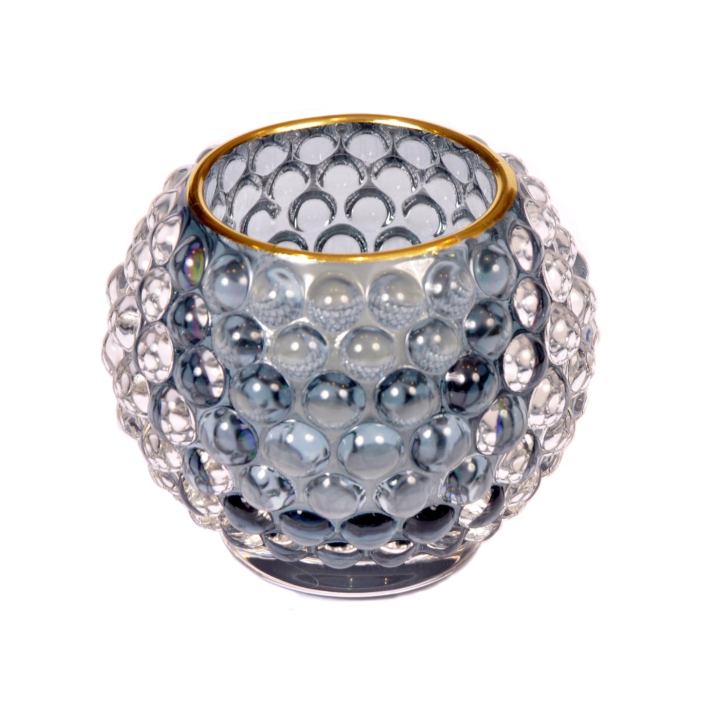 Blue Bubble Glass Tealight Holder
