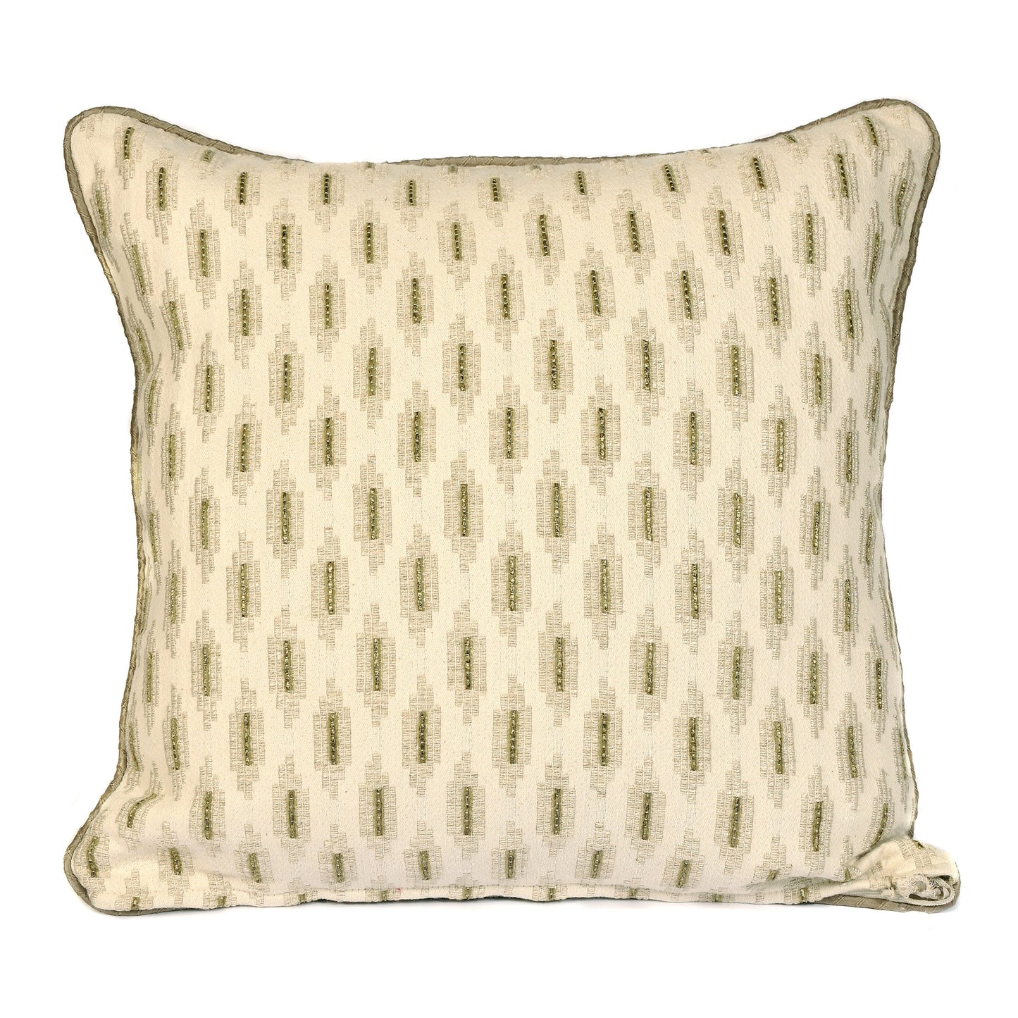 Geometric Metallic Embroidered Square Cushion Joanna Wood Shop