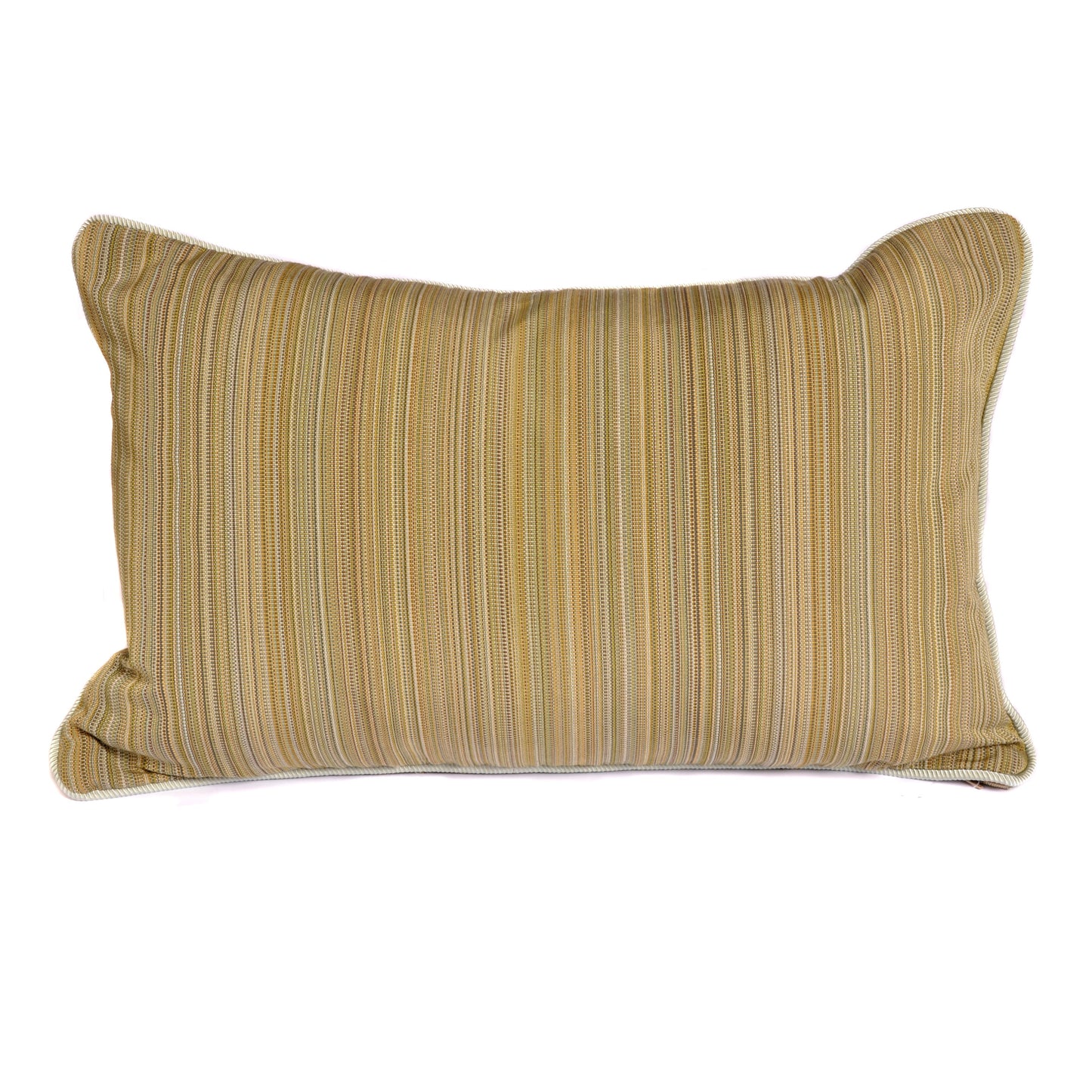 Olive Green Stripes Rectangle Cushion Not specified