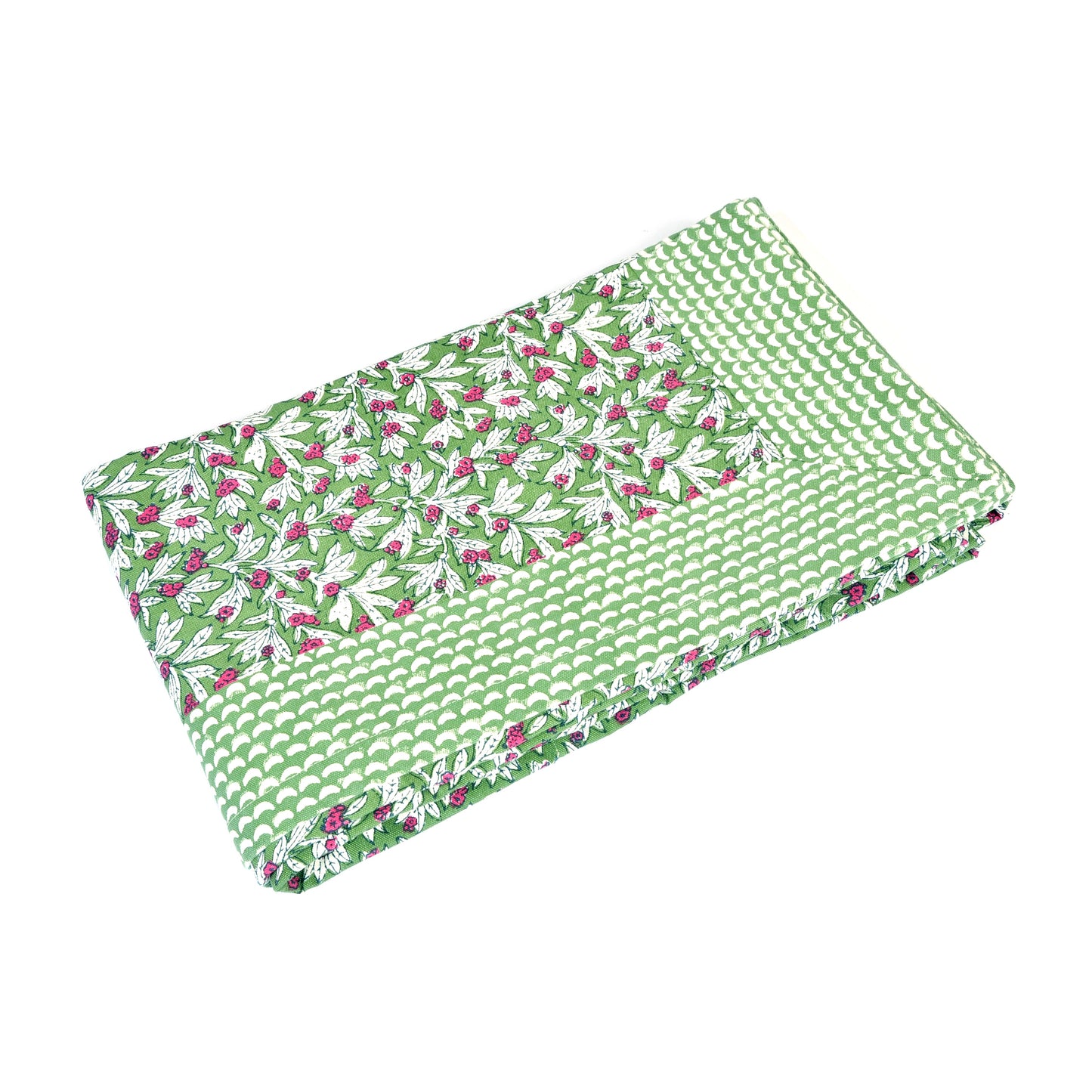 Green with Red Berries Tablecloth Large
