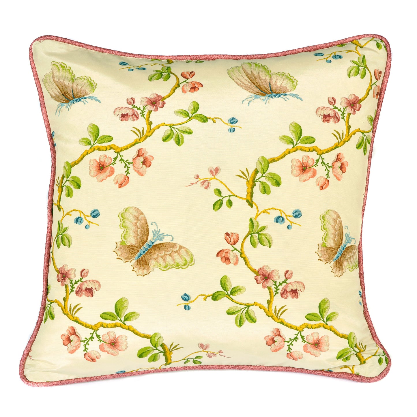 Floral Butterfly Silk Grosgrain Cushion Joanna Wood Shop