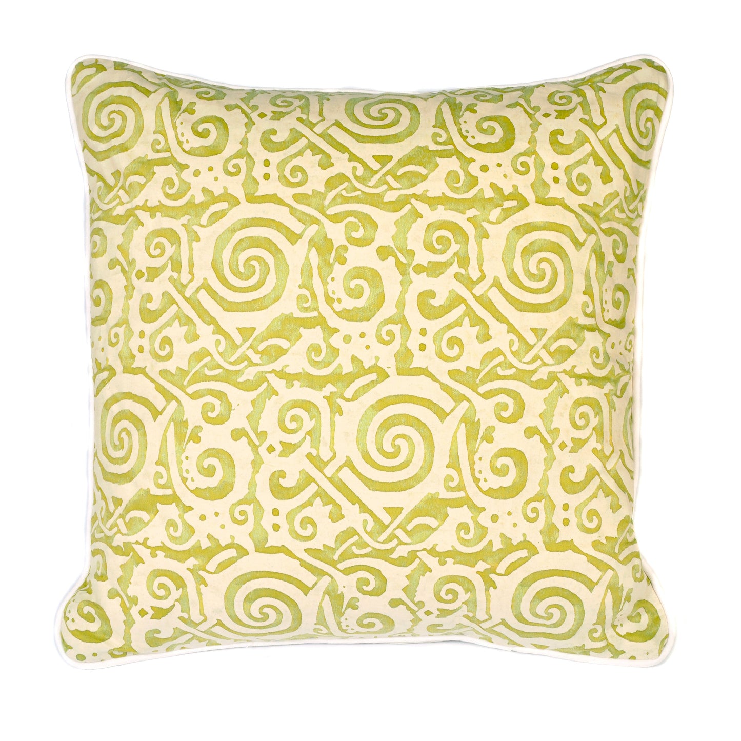 Green Maori Fortuny Fabric Cushion Not specified
