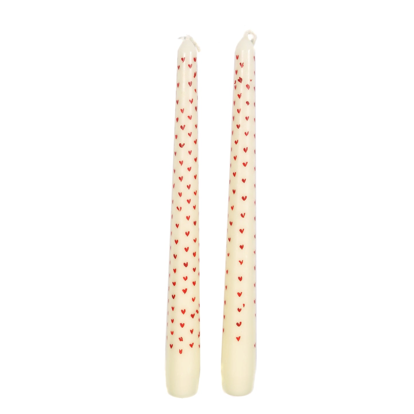 Pair of Hand Painted Love Hearts Candles Not specified