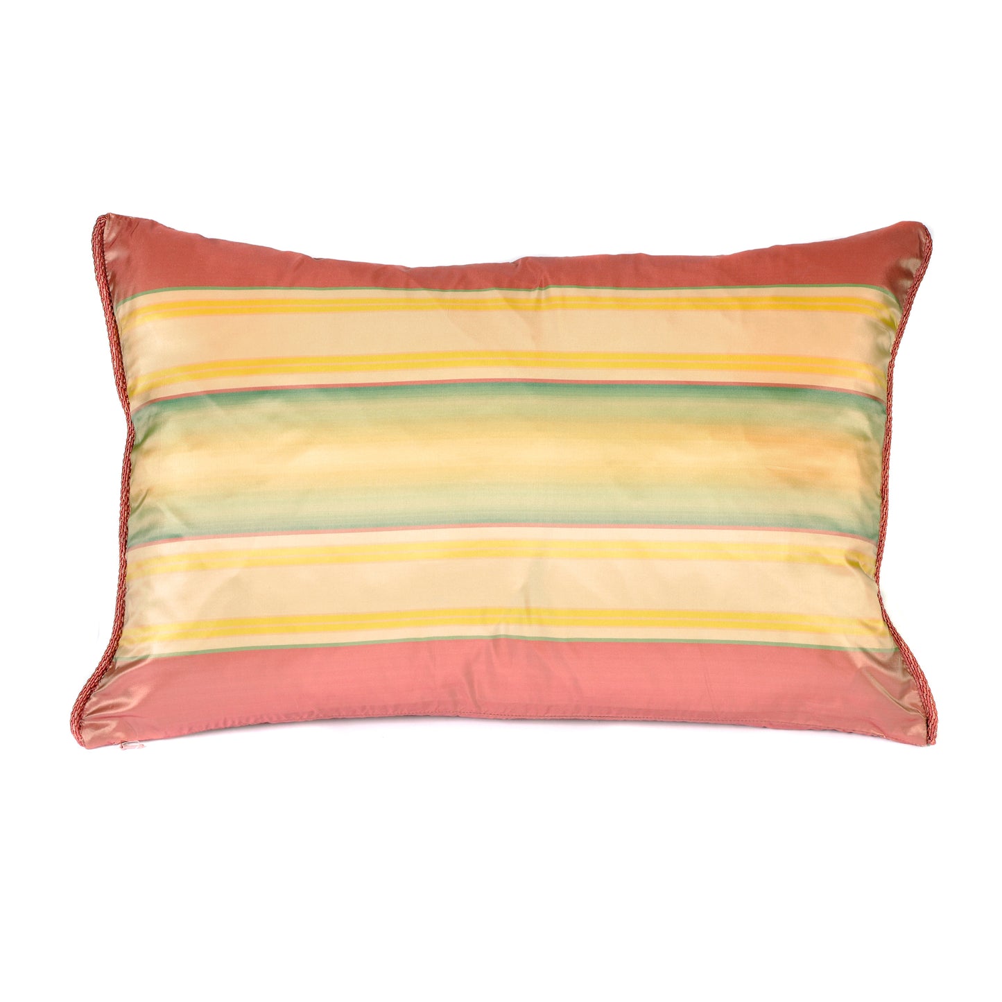 Claremont Silk Pink and Yellow Striped Cushion Not specified