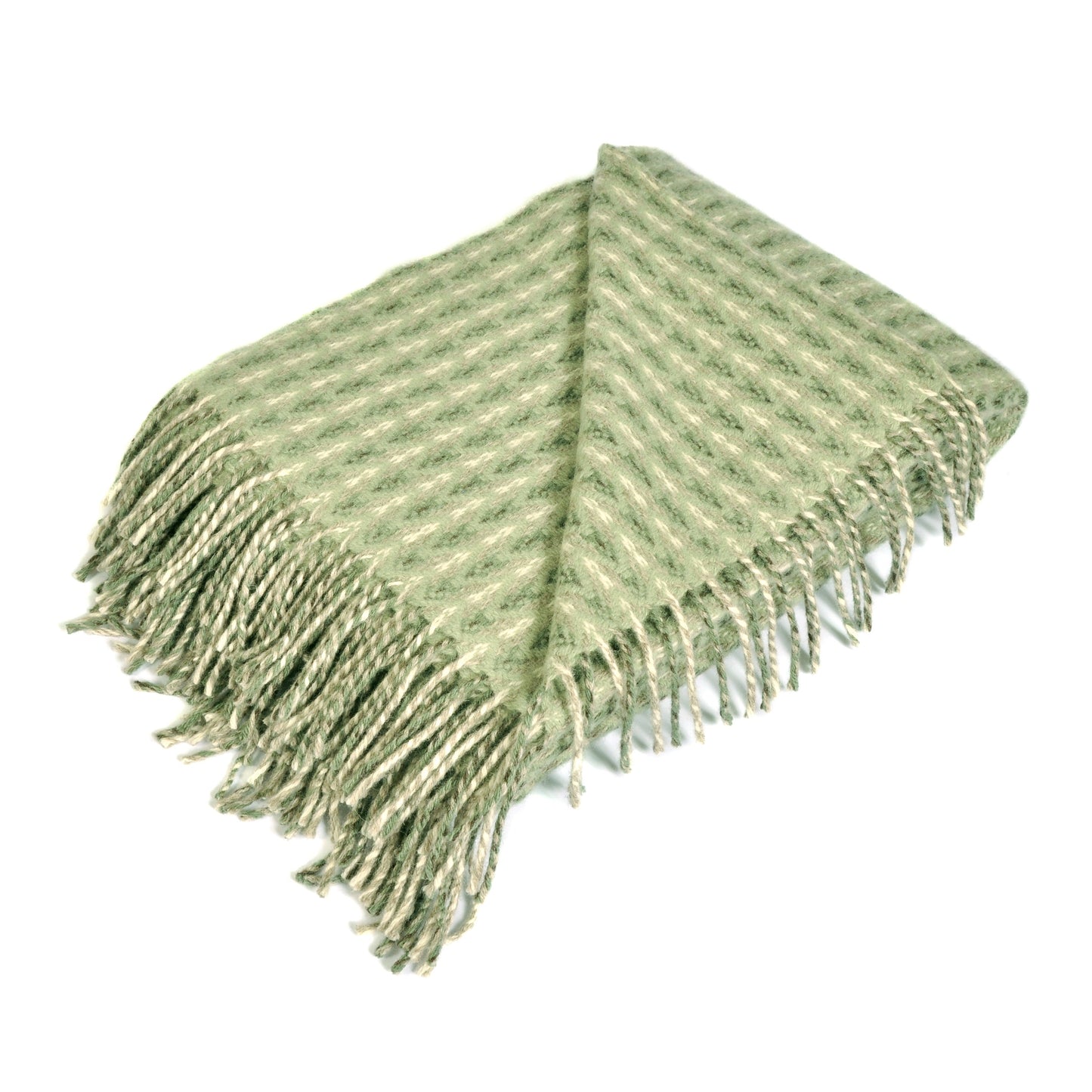 Sage Green Textured Wool Throw Not specified