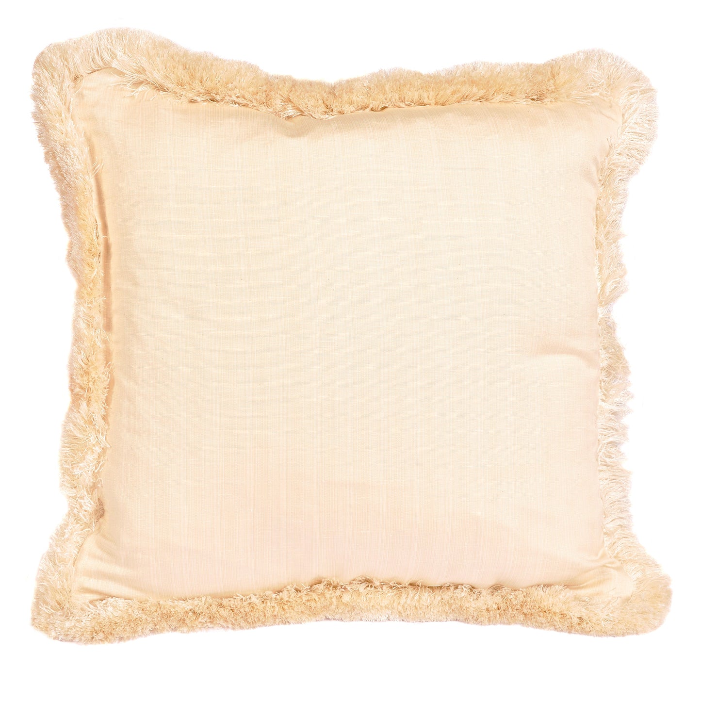 Eau de Nil Floral Square Cushion with Ivory Fringe Joanna Wood Shop