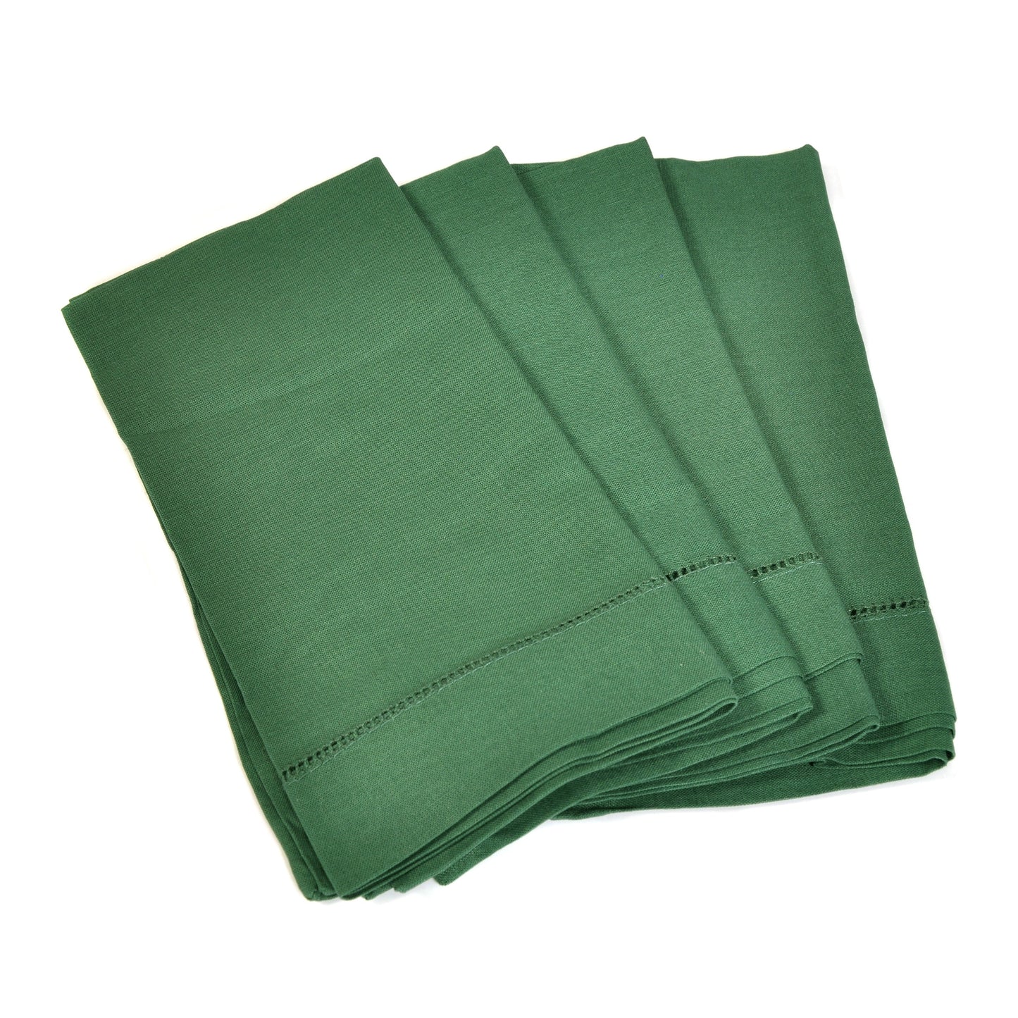Set of 4 Dark Green Linen Napkins Not specified