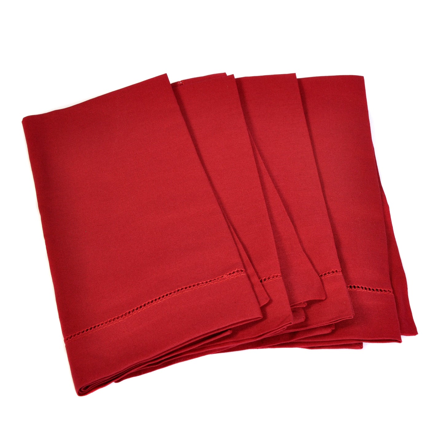 Set of 4 Burgundy Linen Napkins Not specified