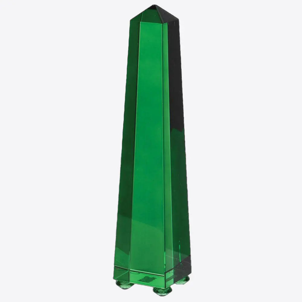 Emerald Green Glass Obelisk Ornament