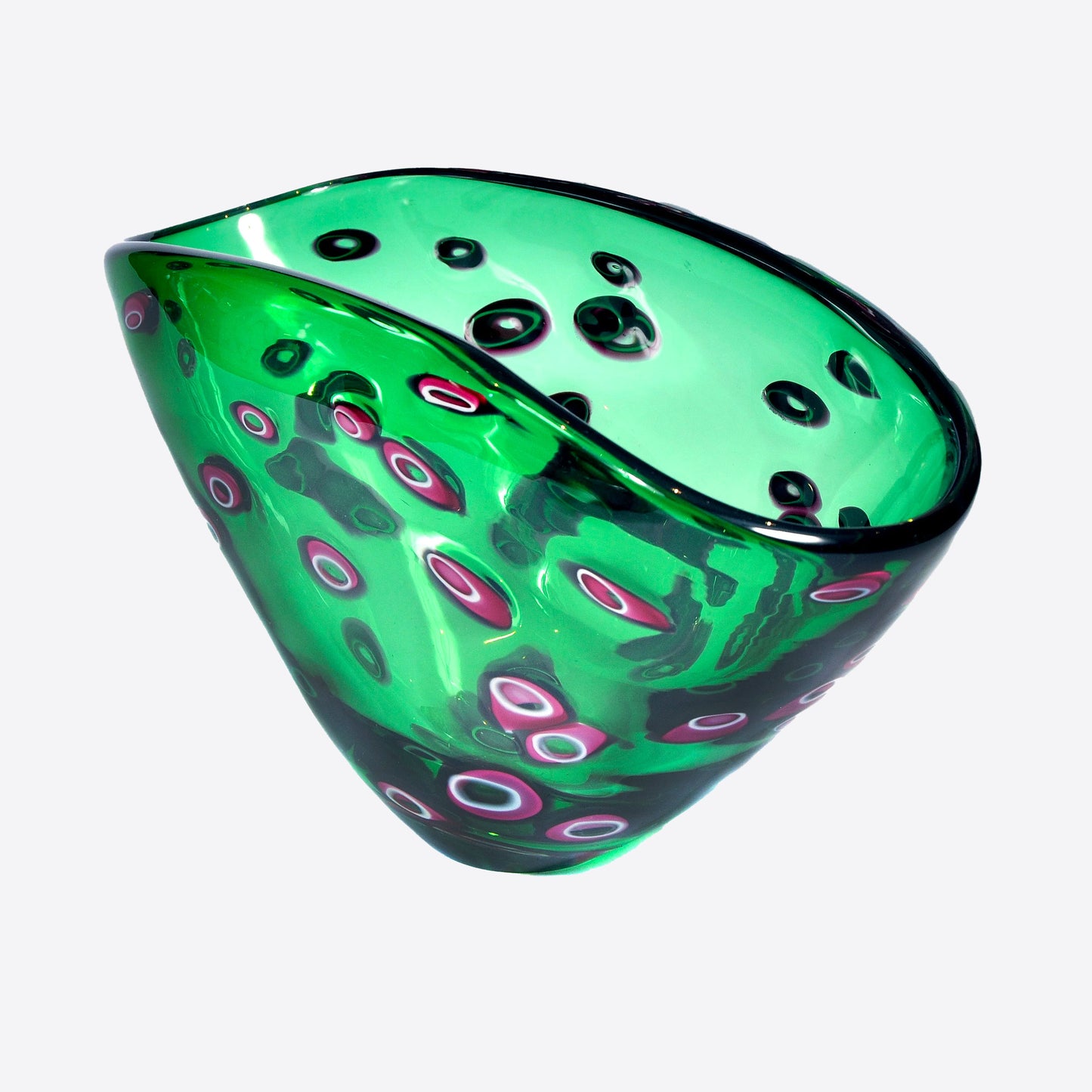 Green and Raspberry Small Hoops Bowl