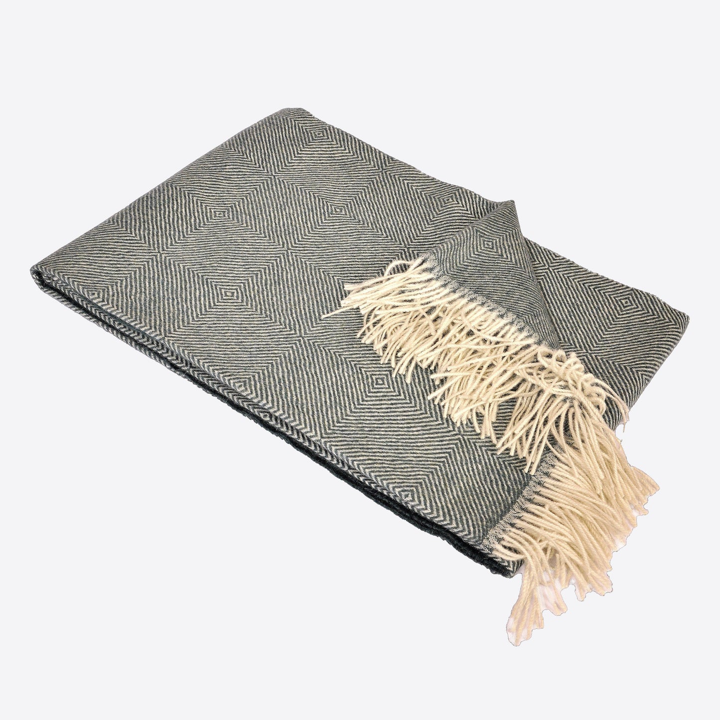 Green Diamond Check Baby Alpaca Throw Joanna Wood Shop
