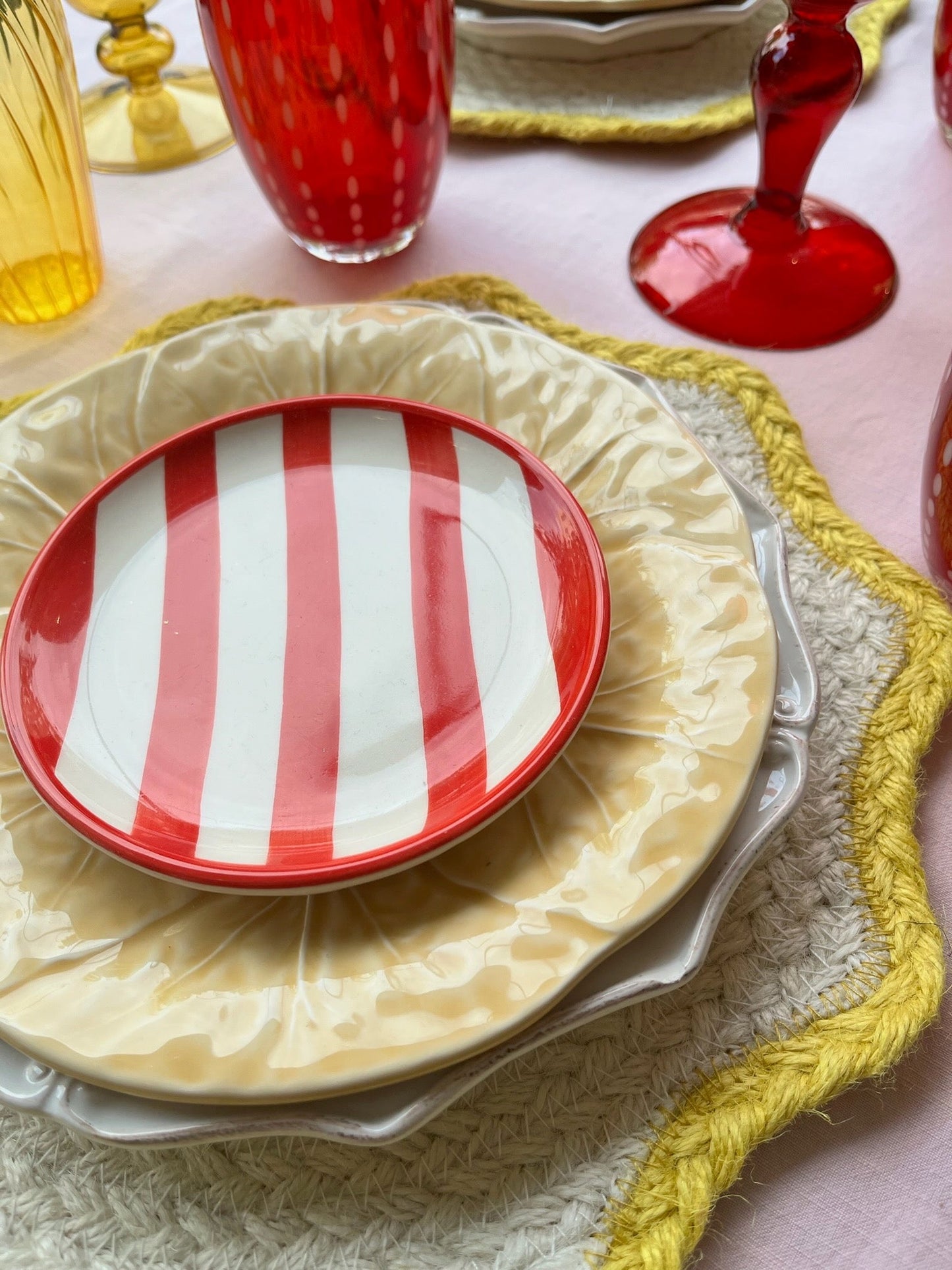 Red Striped Porcelain Mini Plate Joanna Wood Shop