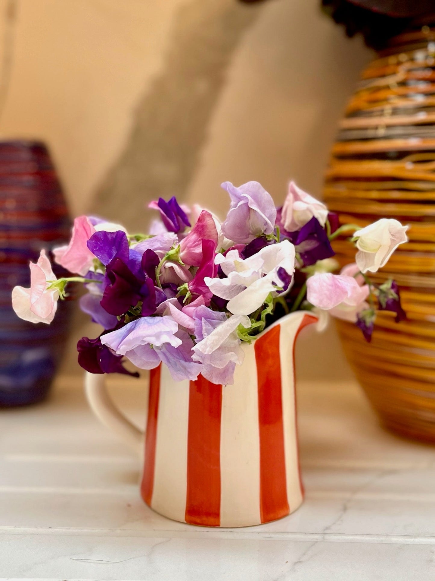 Orange Stripe Ceramic Milk Jug Joanna Wood Shop