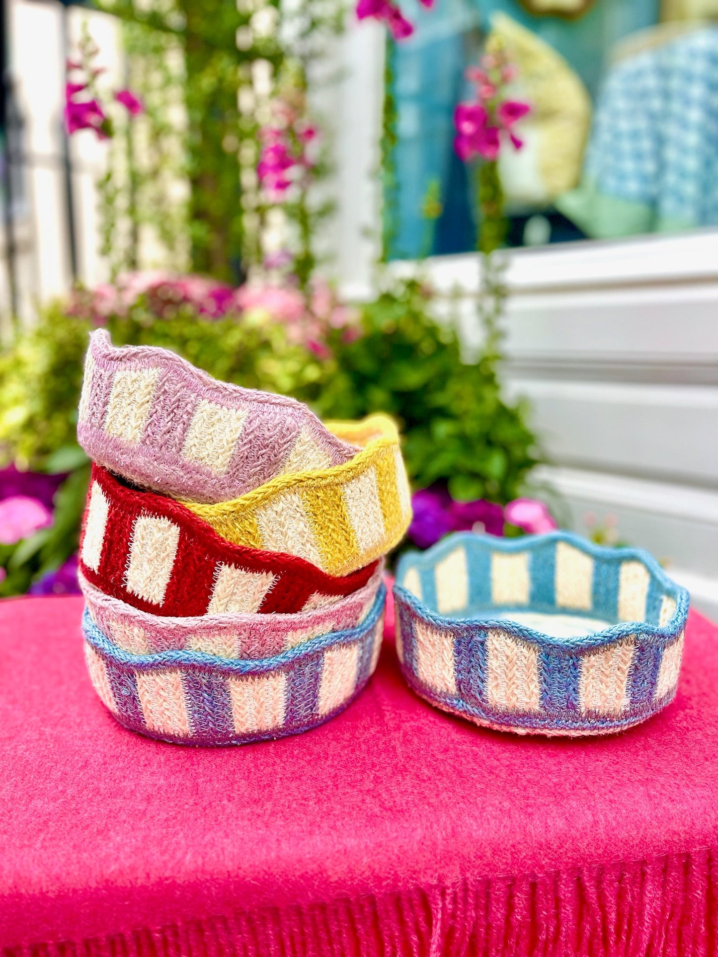 Blue Striped Mini Basket Joanna Wood Shop
