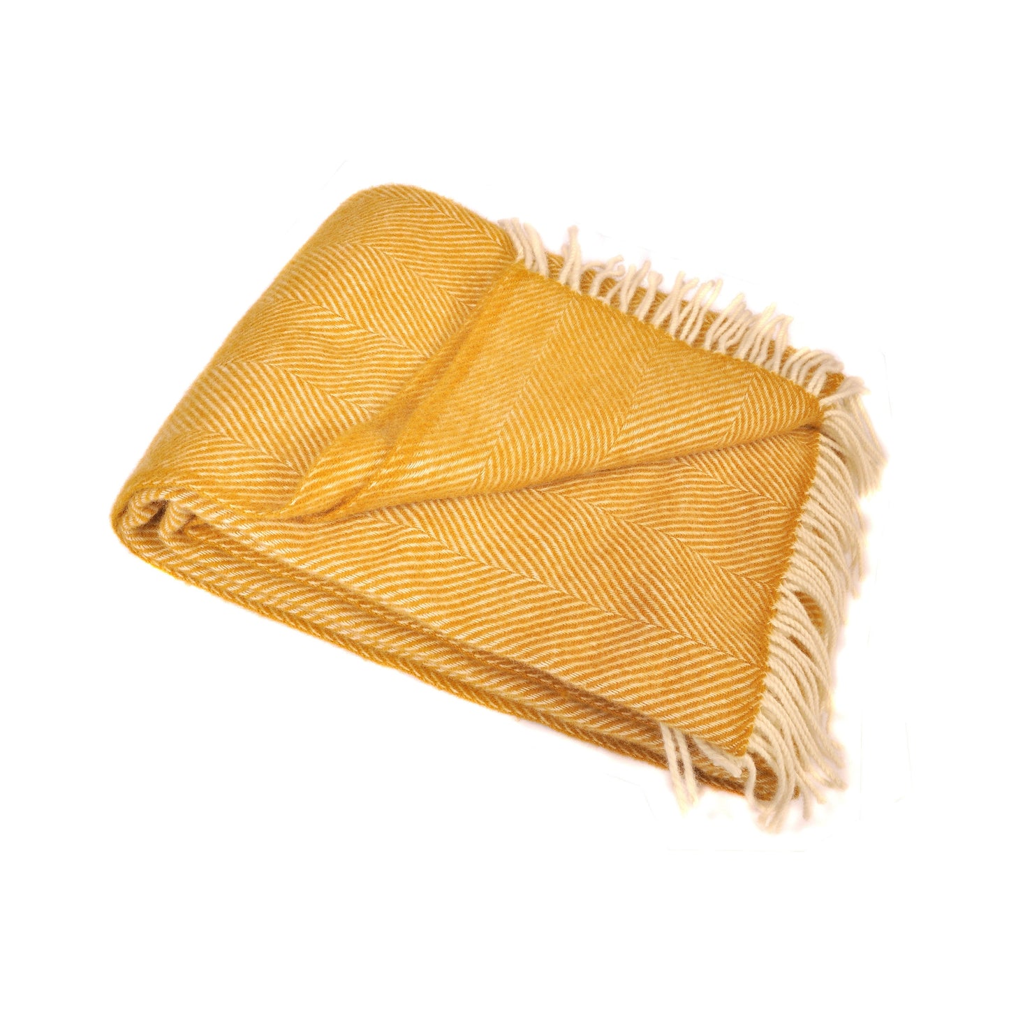 Mustard and White Throw Joanna Wood Shop