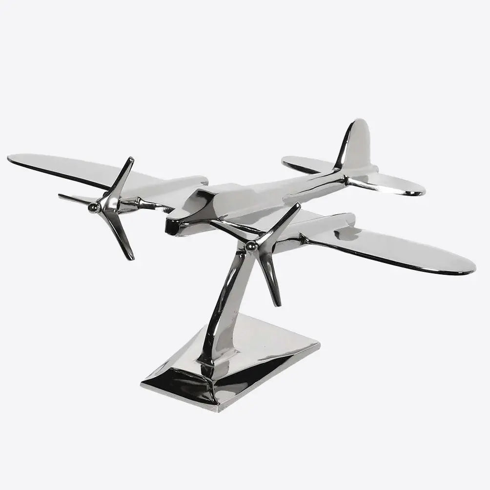 Decorative Nickel Aeroplane on Stand