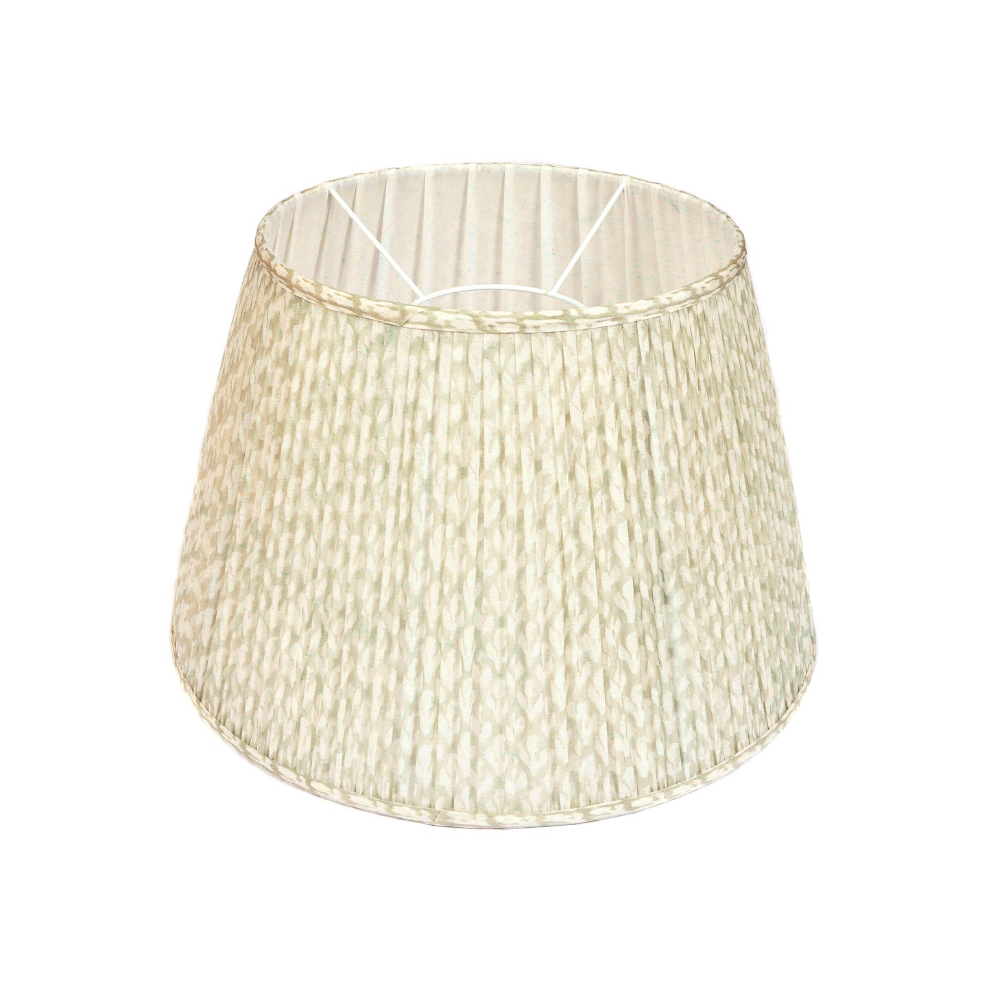 Pale Green Patterned Pleated Large Lampshade Joanna Wood