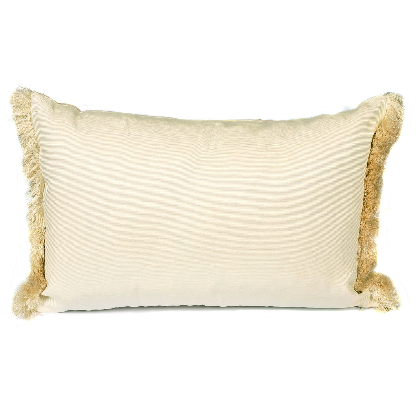 Pink Embroidered Linen Cushion with Ivory Fringe Joanna Wood Shop