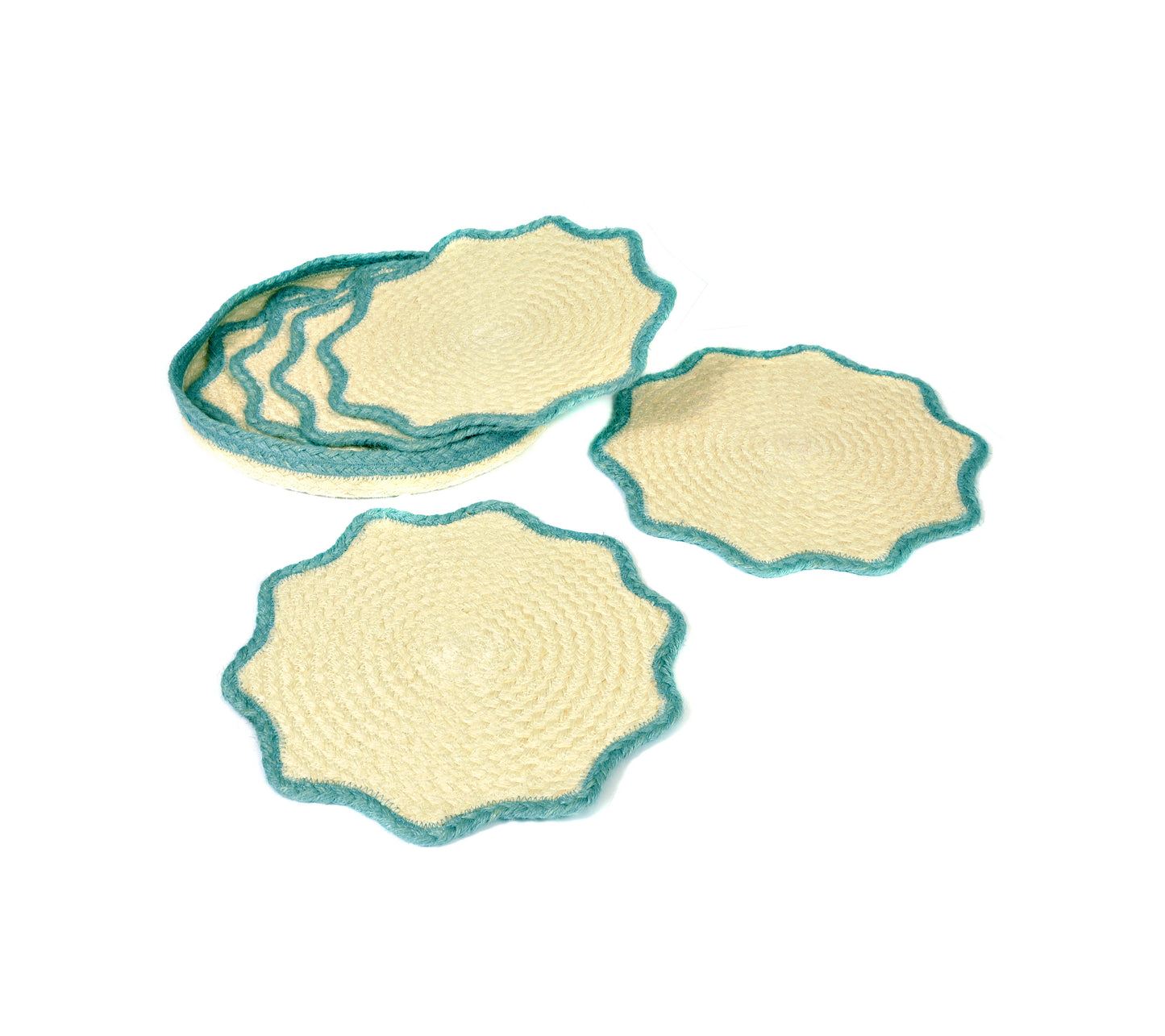 Set 6 Pale Blue Placemats in Basket Joanna Wood Shop