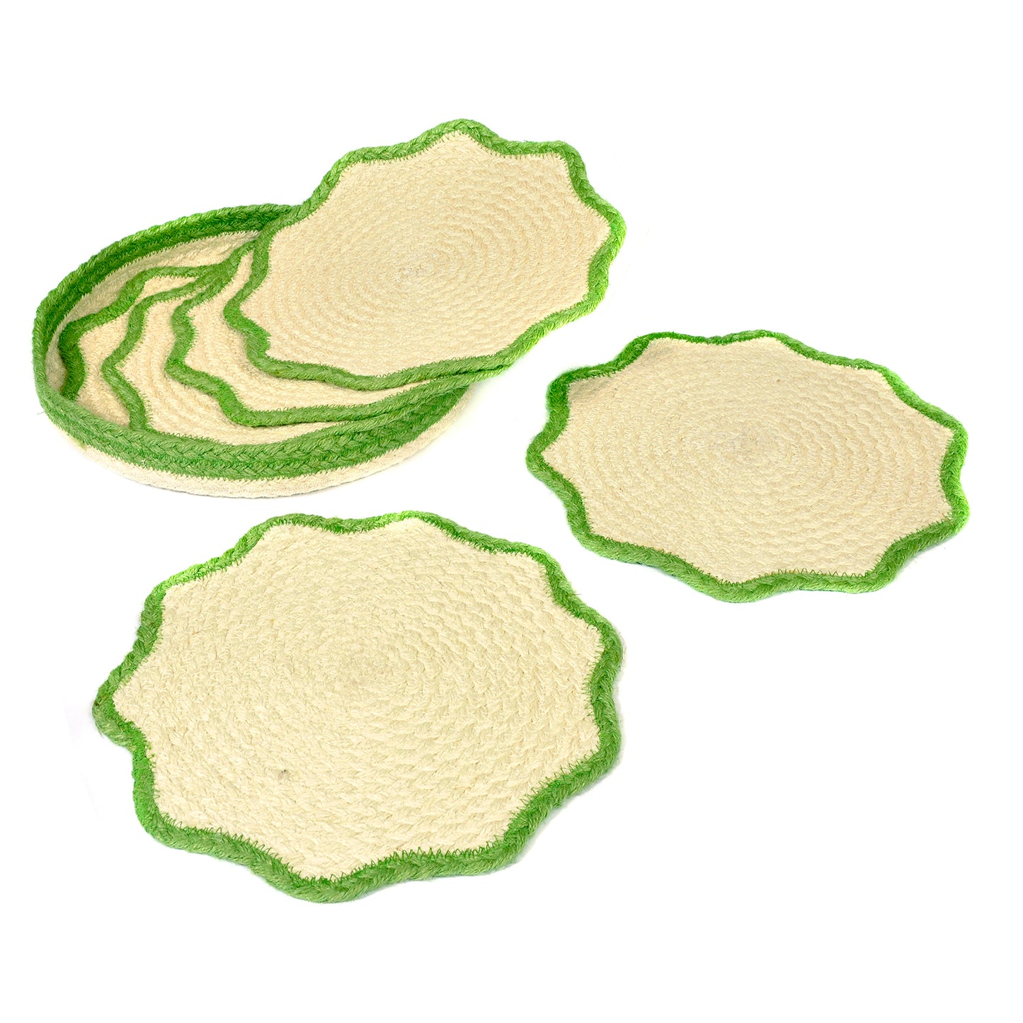 Set 6 Green Placemats in Basket Joanna Wood Shop