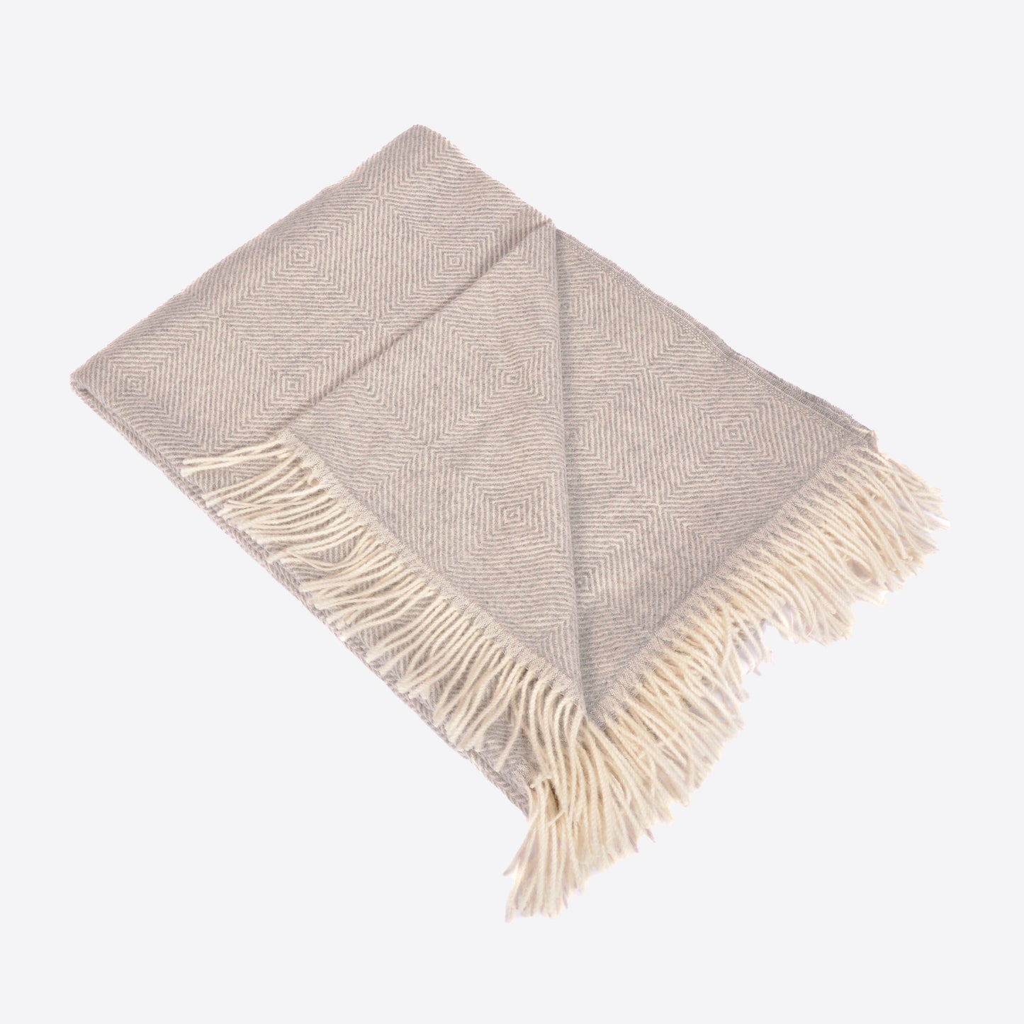 Silver Grey Diamond Check Baby Alpaca Throw Joanna Wood Shop