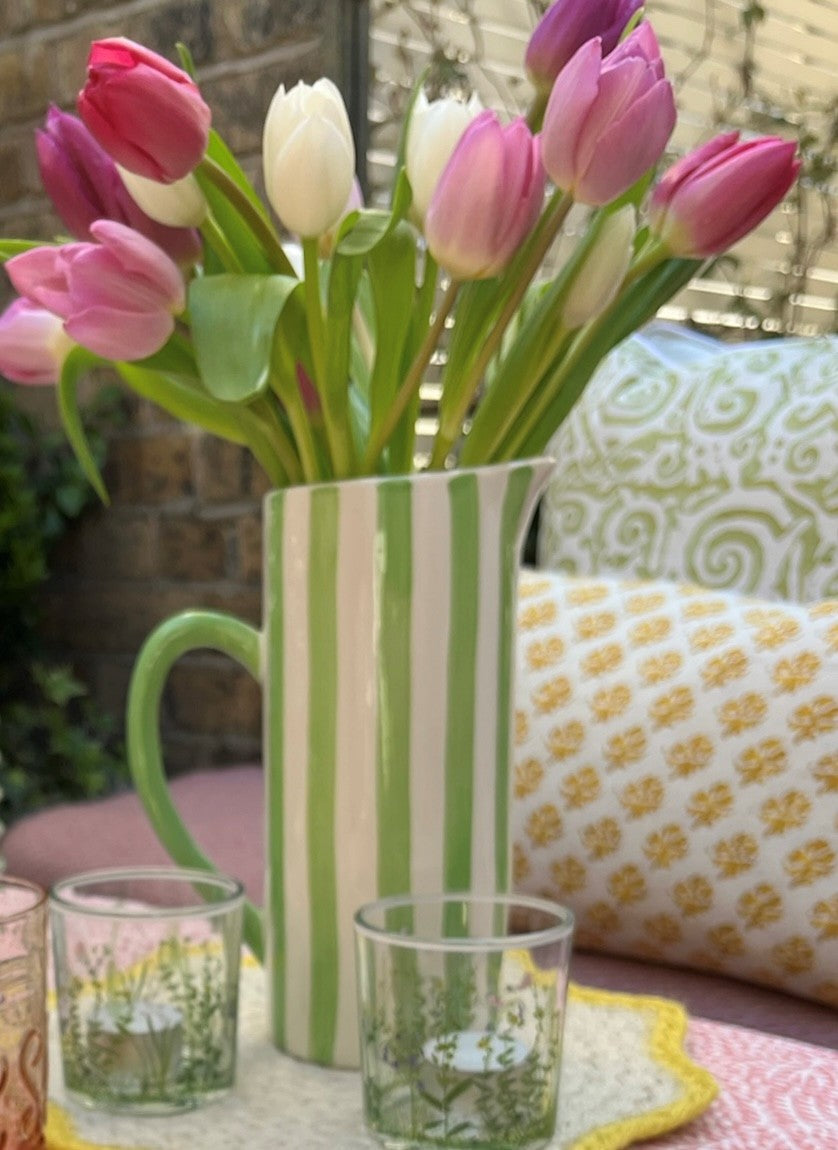 Green Striped Ceramic Jug Joanna Wood Shop