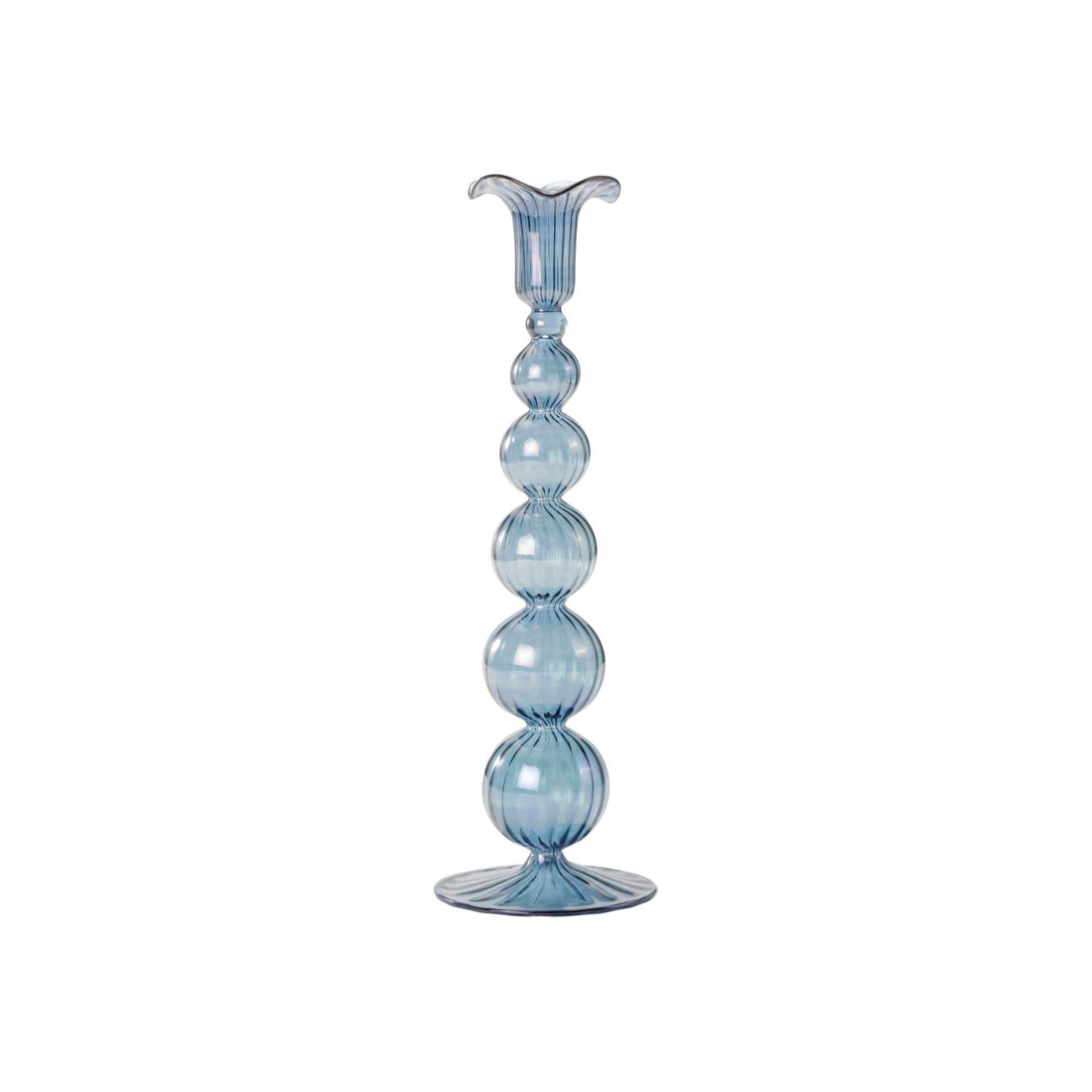 Tall Blue Mouthblown Candlestick Not specified