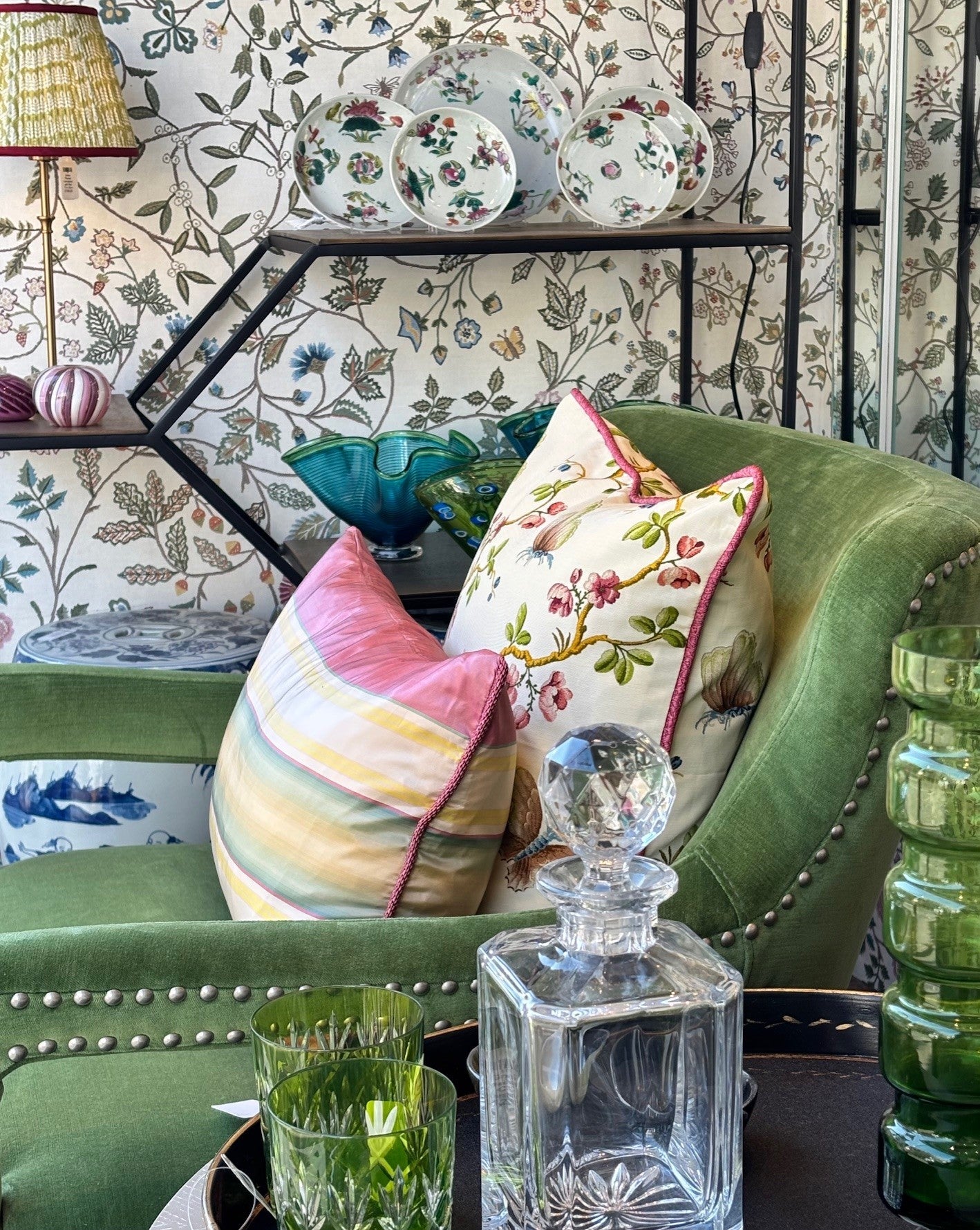 Claremont Silk Pink and Yellow Striped Cushion Joanna Wood Shop