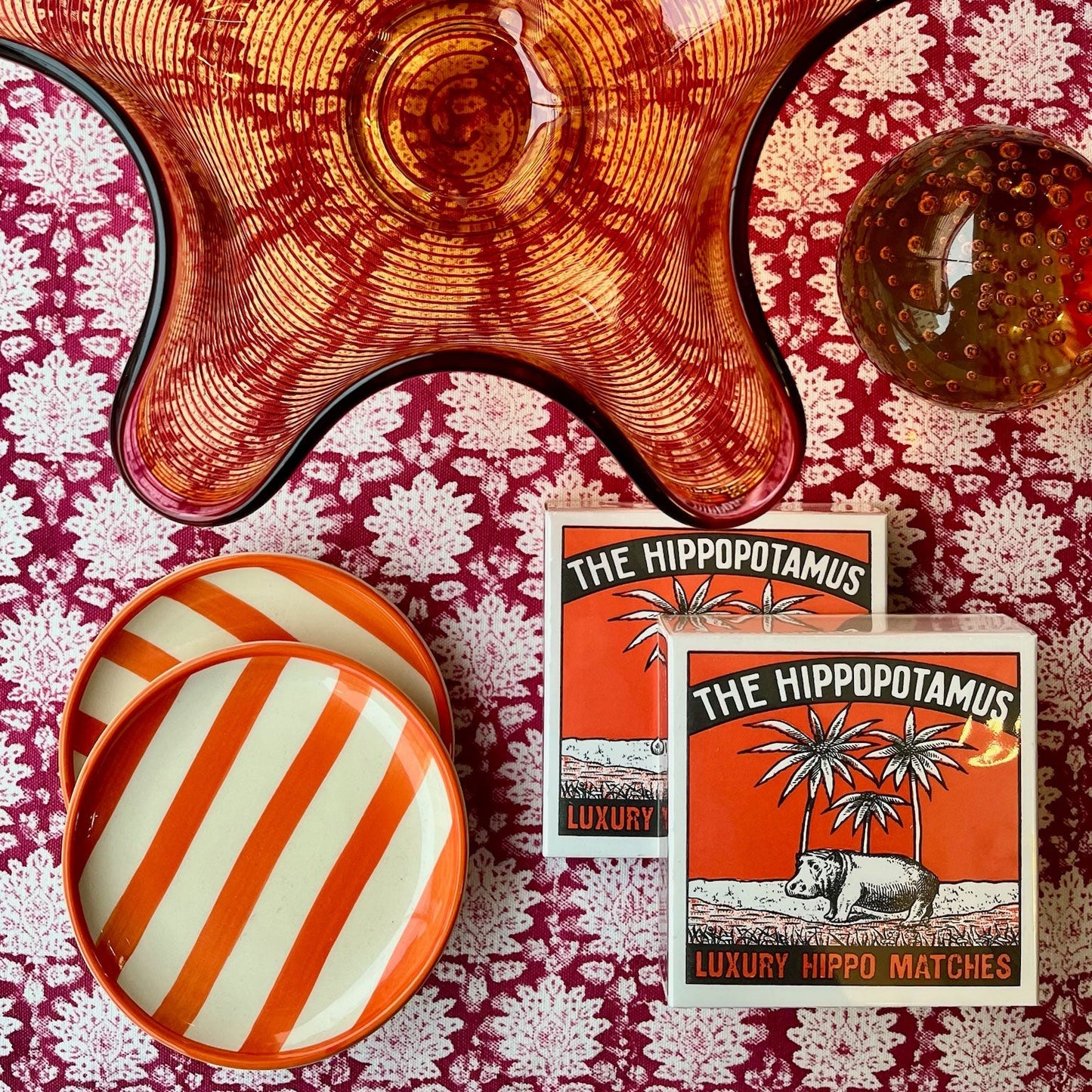 Orange Striped Porcelain Mini Plate Joanna Wood Shop