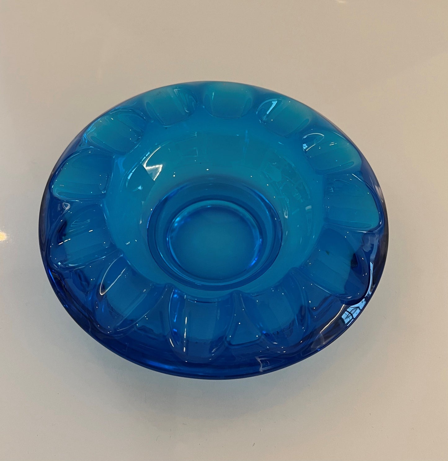 1960s Turquoise Czech Glass Ashtray Joanna Wood Shop