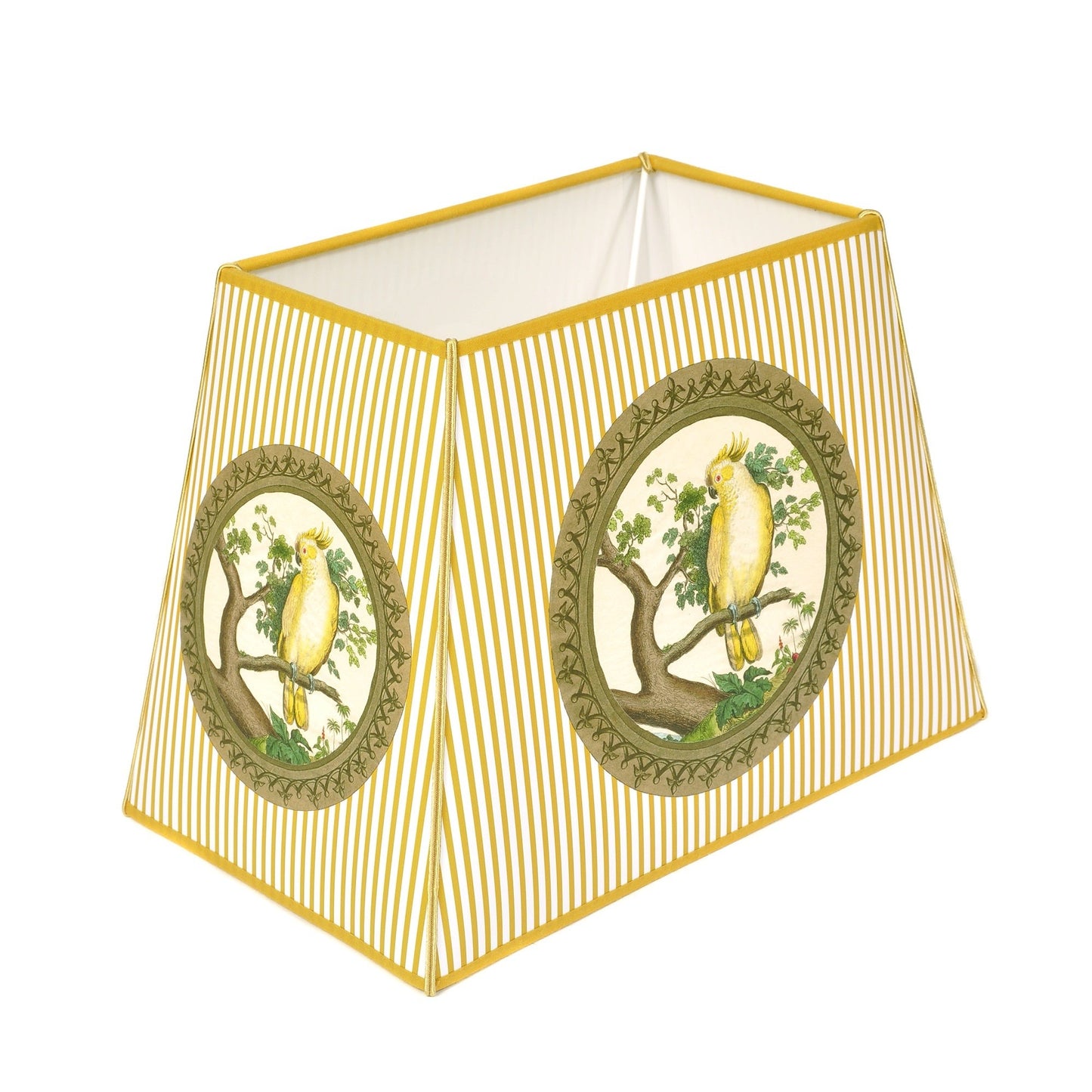 Yellow Striped Parrot Medium Rectangle Lampshade Joanna Wood Shop