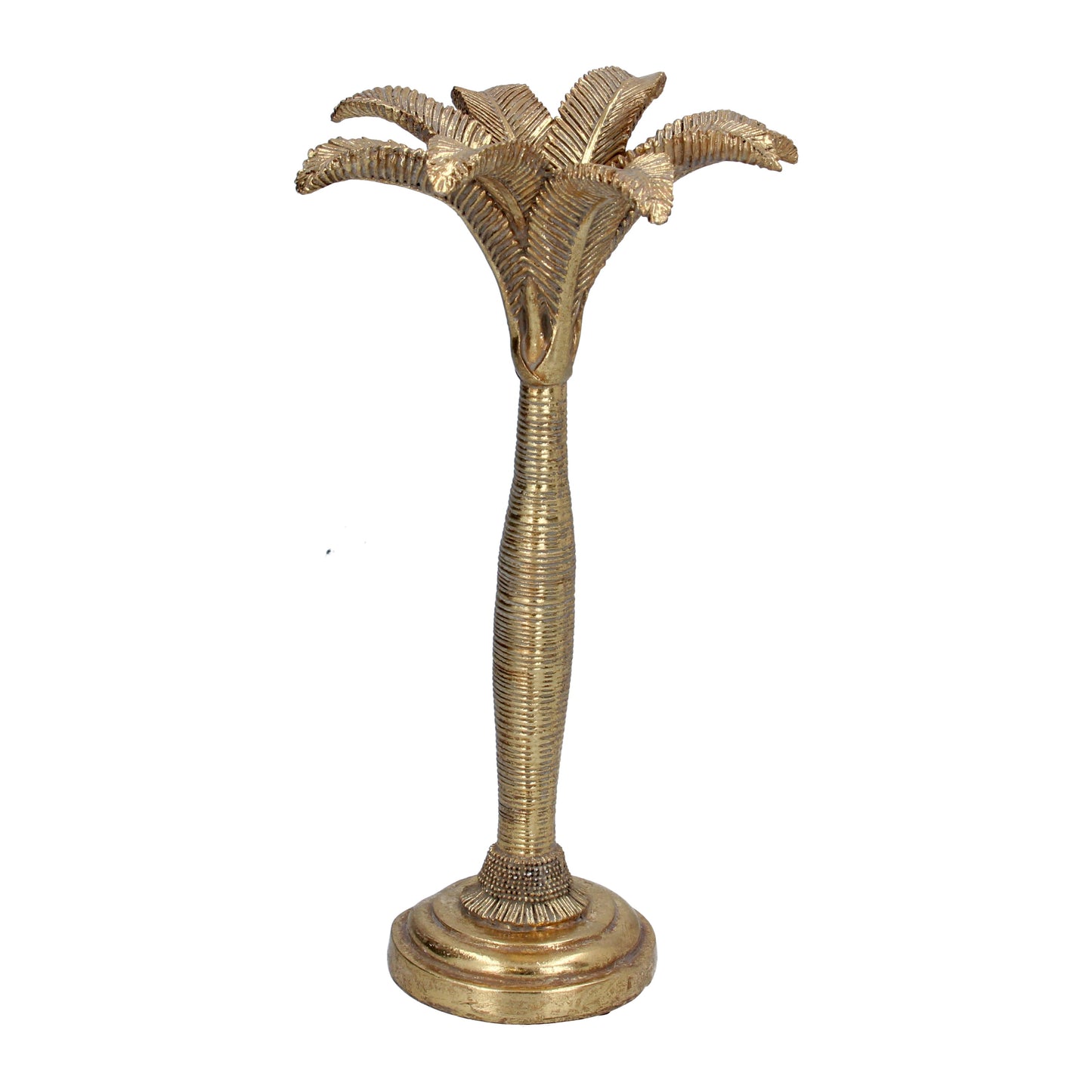 Ornate Gold Palm Tree Candlestick joanna wood shop