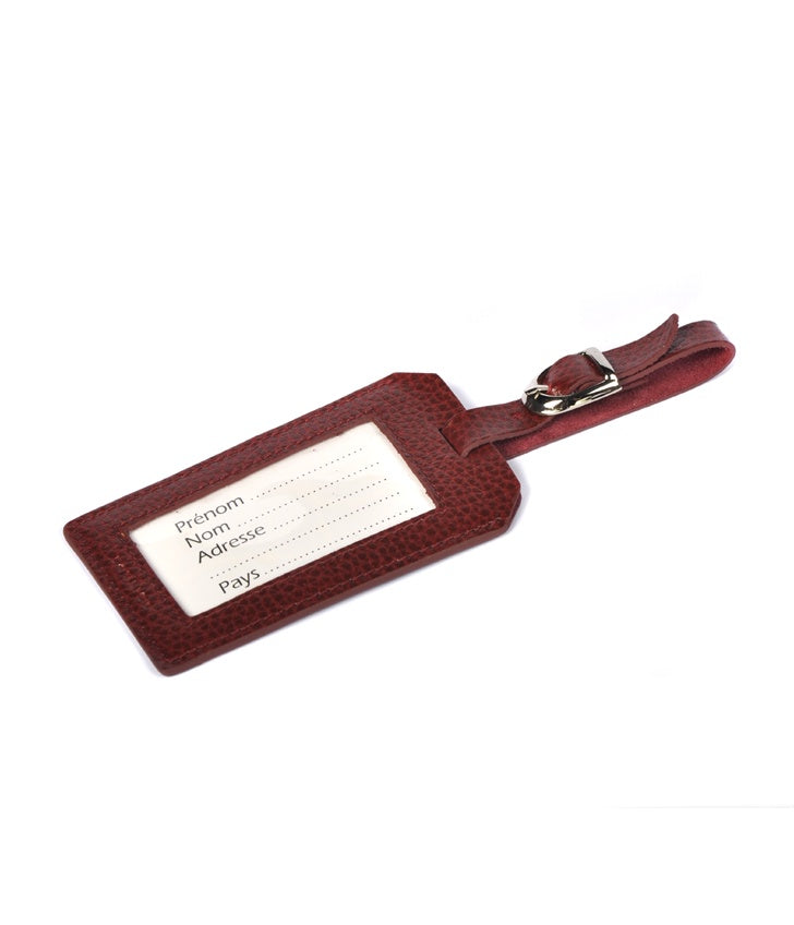 Leather Luggage Tag Burgundy Joanna Wood Shop