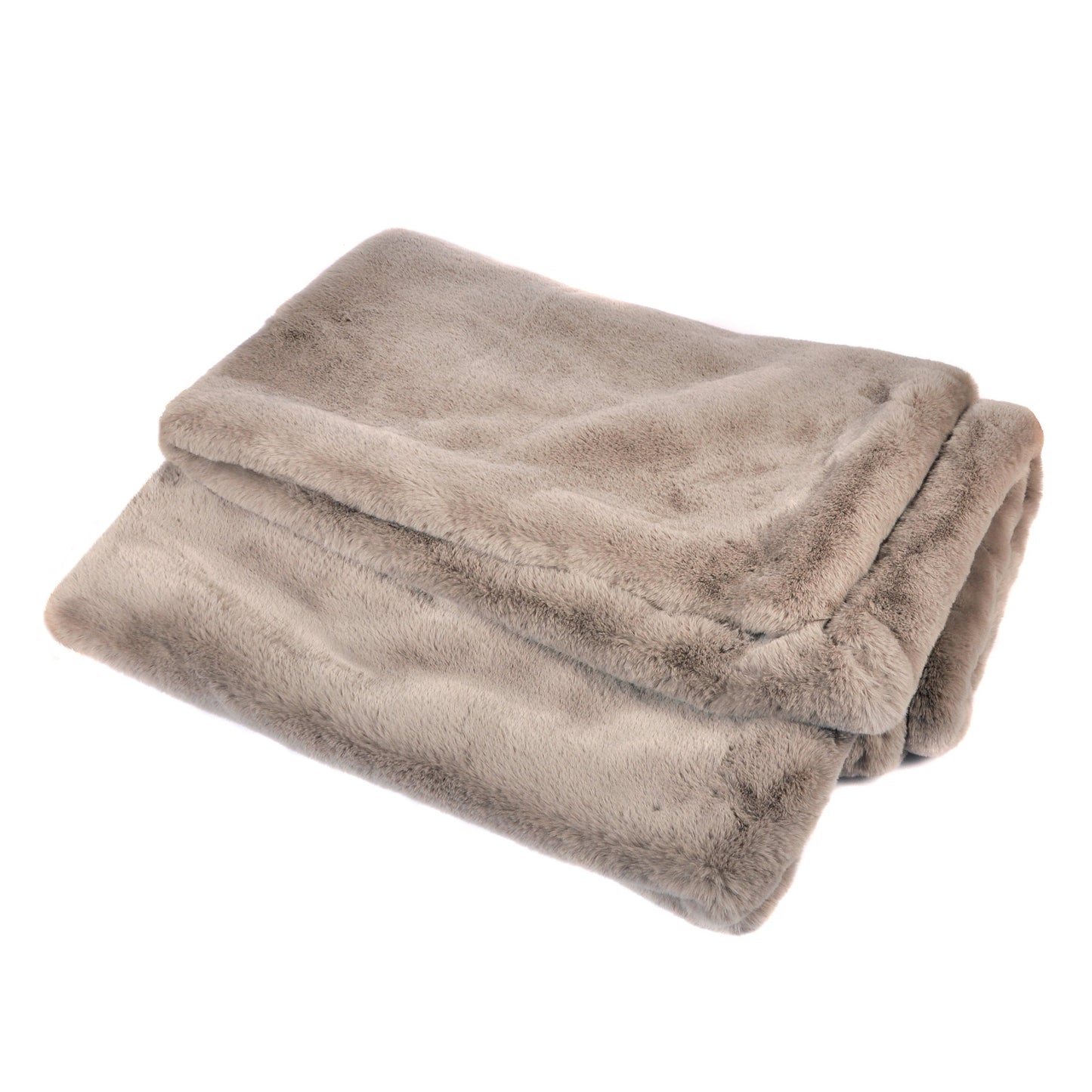Pale Grey Faux Fur Throw Double Joanna Wood Shop