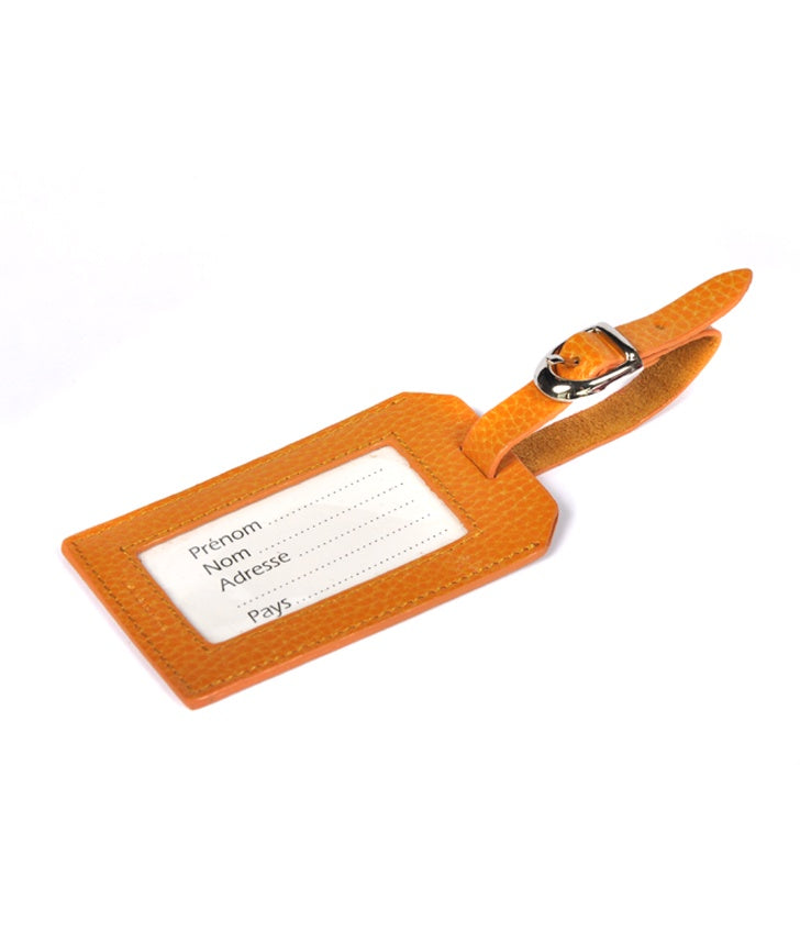 Leather Luggage Tag Orange Joanna Wood Shop