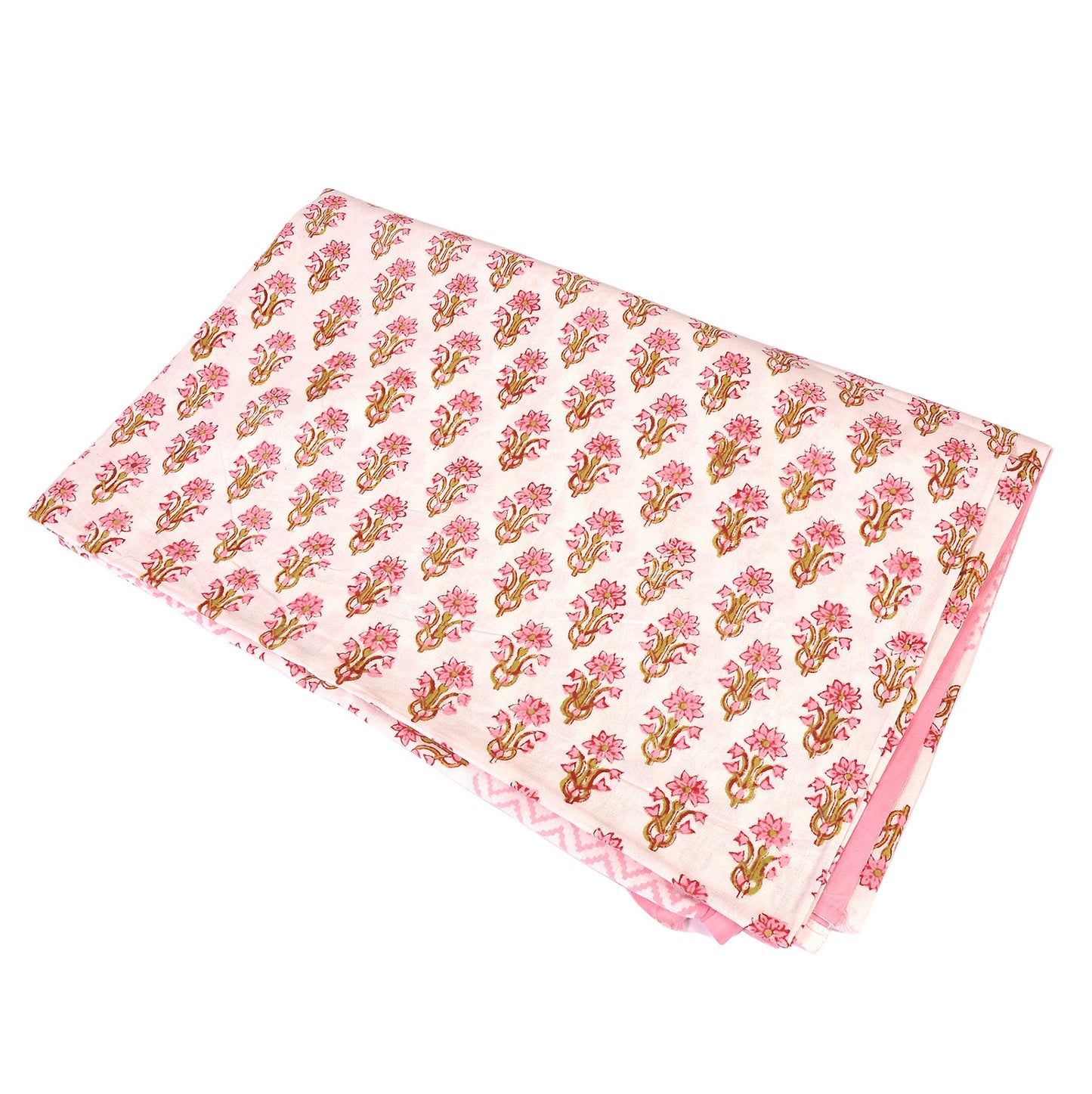 Pink and Green Flowers and Zig Zag Tablecloth Large Joanna Wood Shop